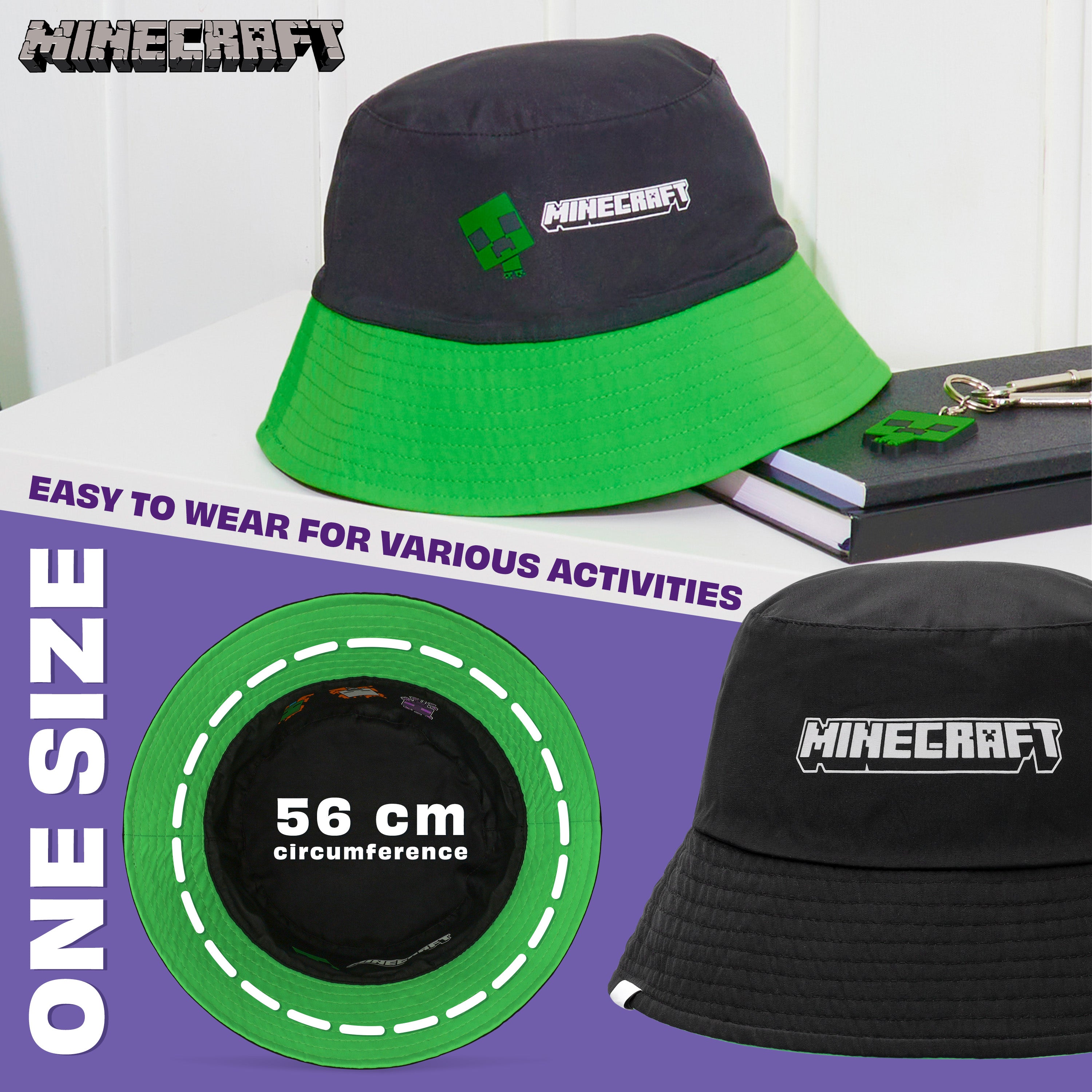 minecraft-bob-enfant-chapeau-soleil-l-ger-motif-gaming image 6