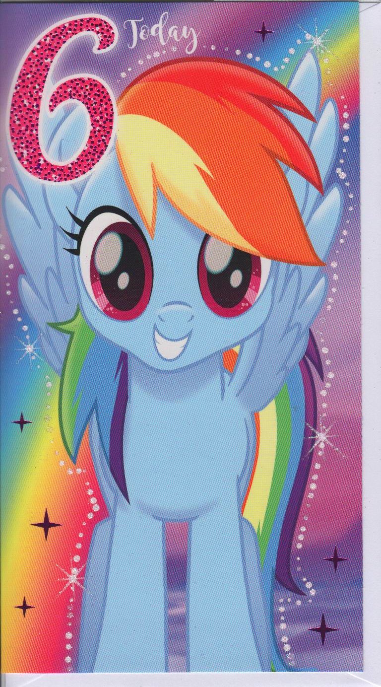 my-little-pony-mp035-carte-anniversaire-6-ans-paillettes image 1