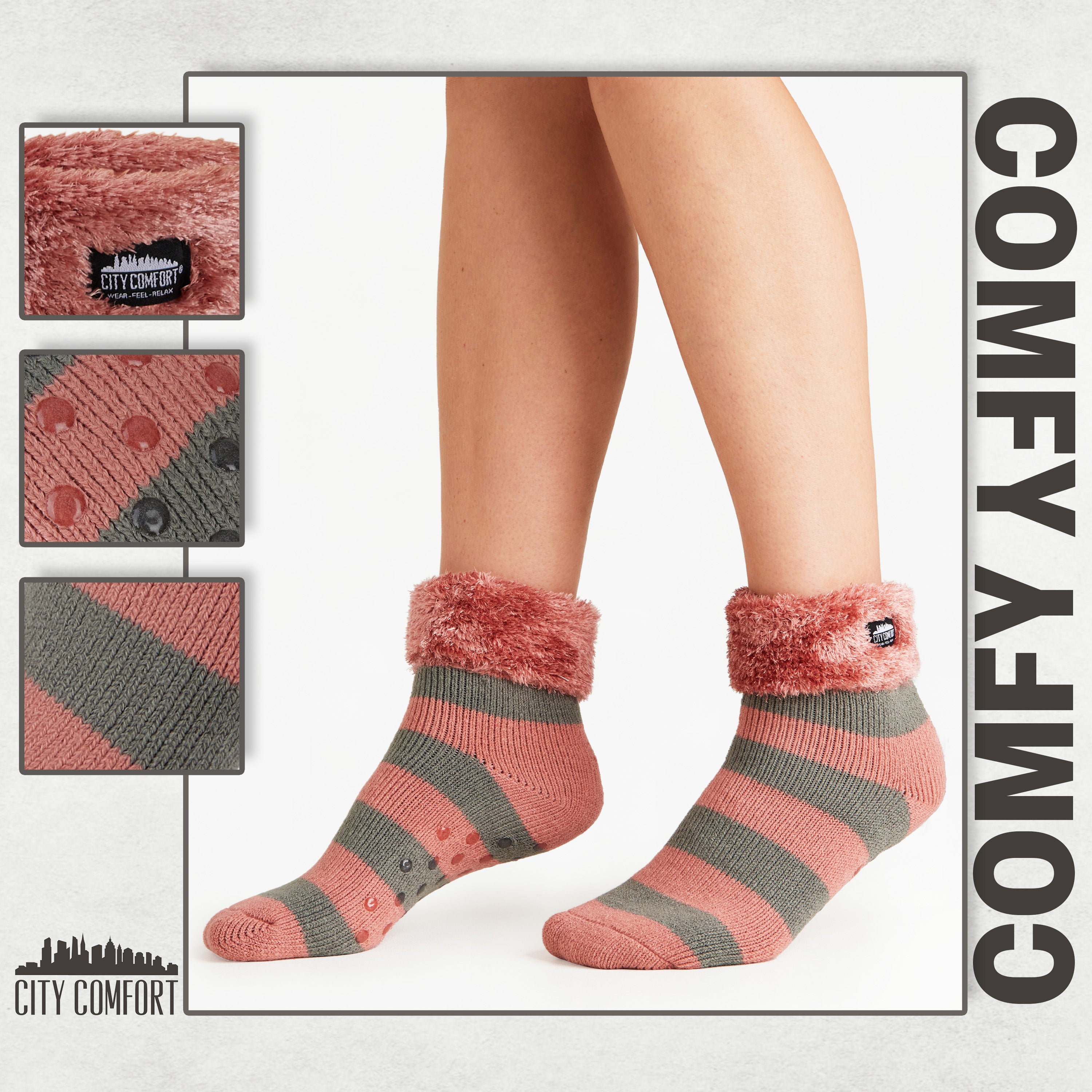 citycomfort-women-chaussettes-chaussons-pilou-taille-unique image 4