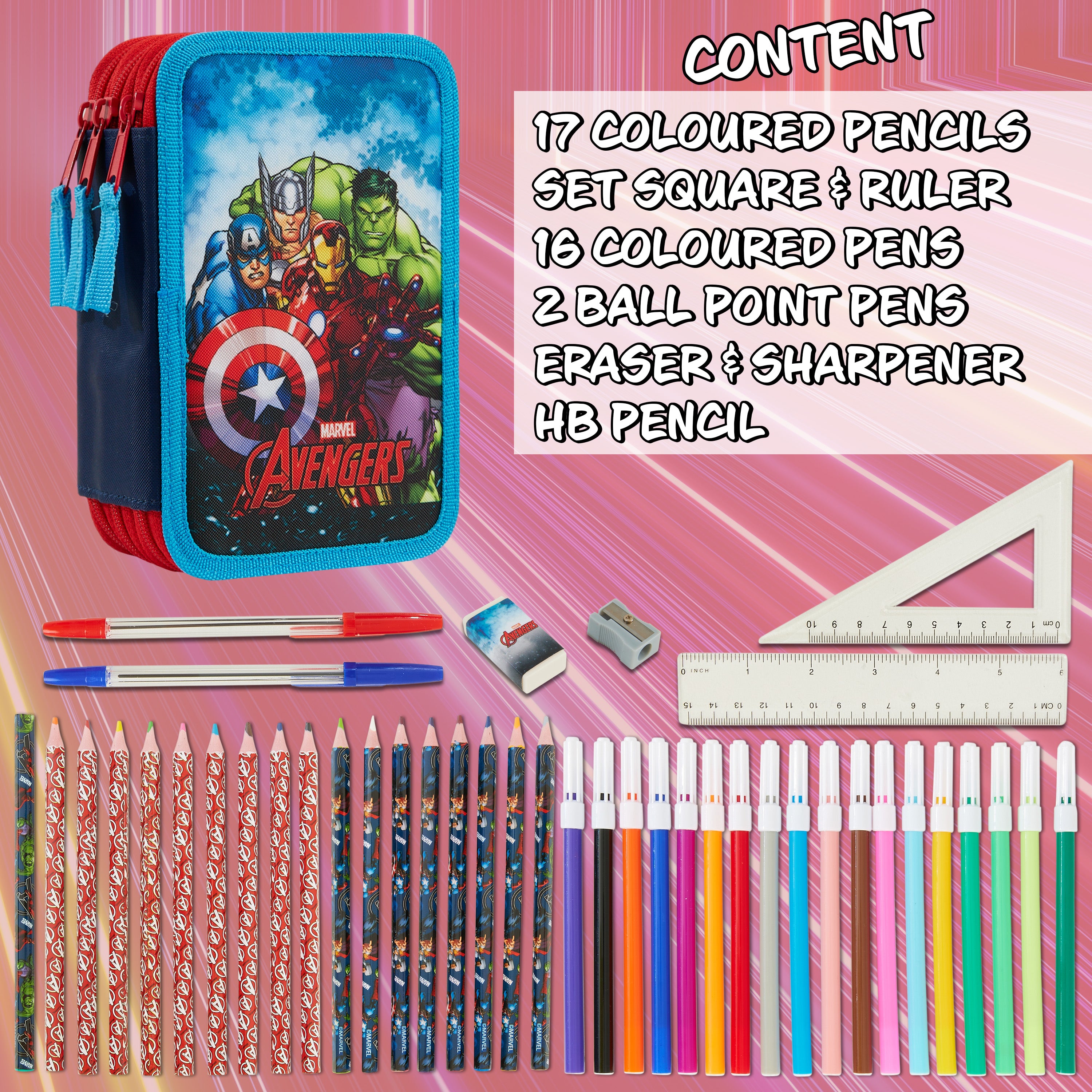 marvel-trousse-garnie-avengers-triple-zip-papeterie image 6