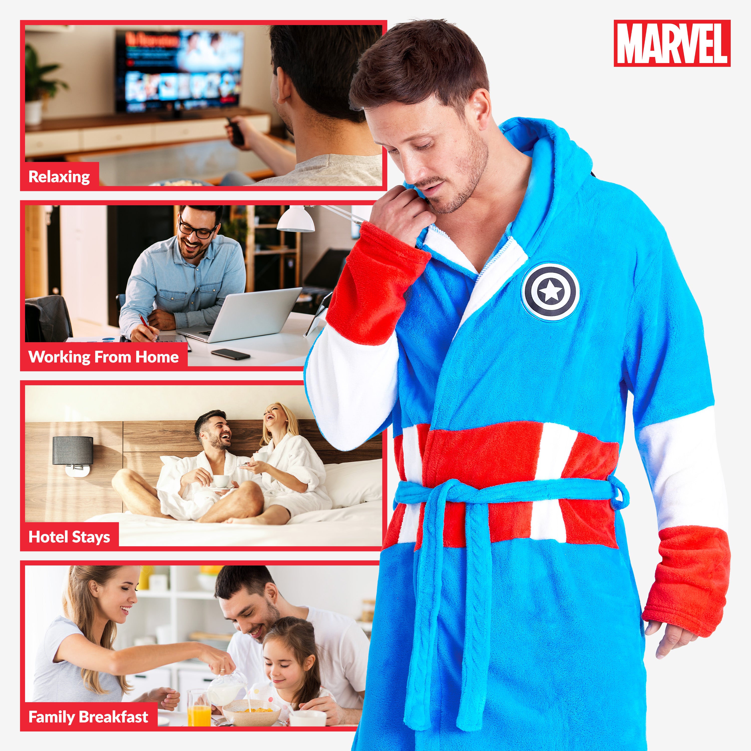 marvel-peignoir-homme-capuche-polaire-doux-taille-m image 4