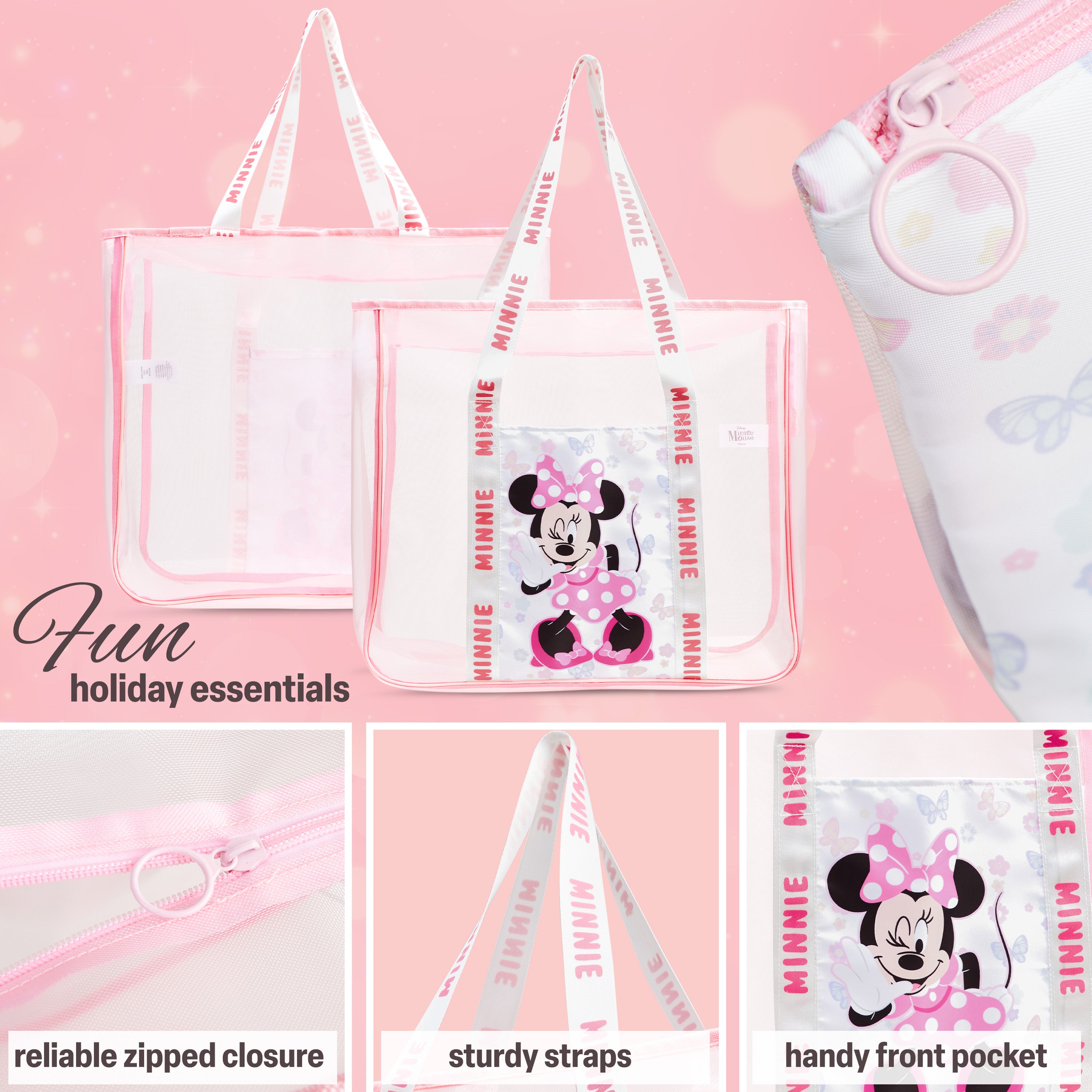 hello-kitty-sac-tote-plage-femme-mesh-zipp-pochette image 4