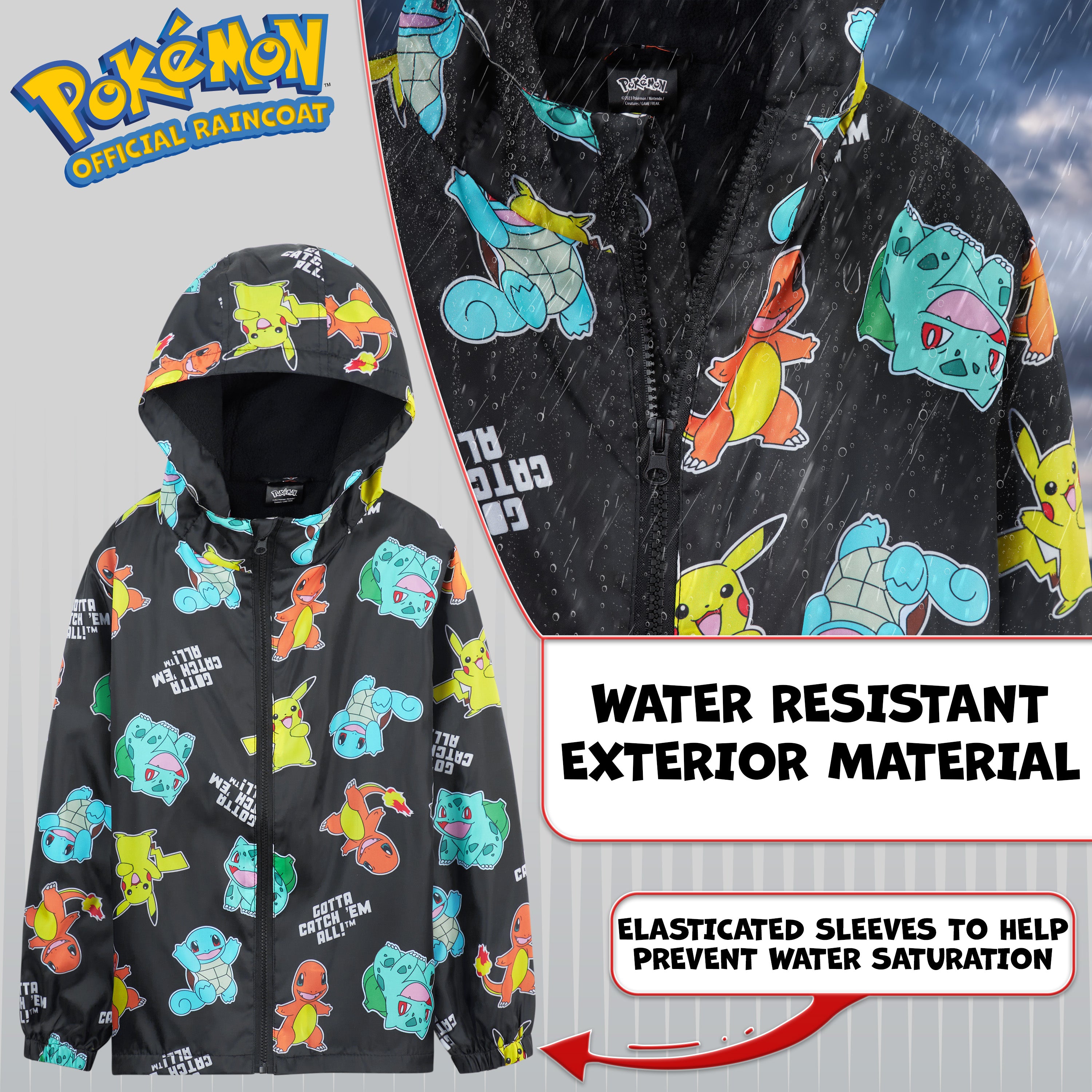 pokemon-veste-pluie-enfant-polaire-4-14-ans-pikachu image 3