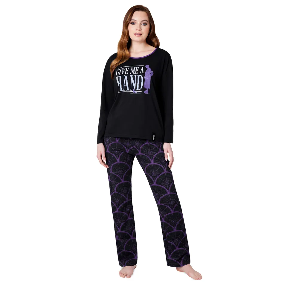 get-trend-wednesday-pyjama-femme-ensemble-coton-noir image 1