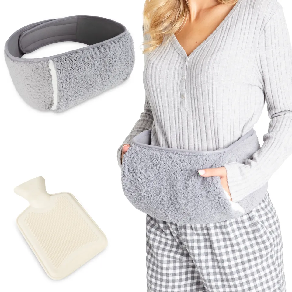 citycomfort-bouillotte-ceinture-housse-peluche-grise-mains-libres image 1