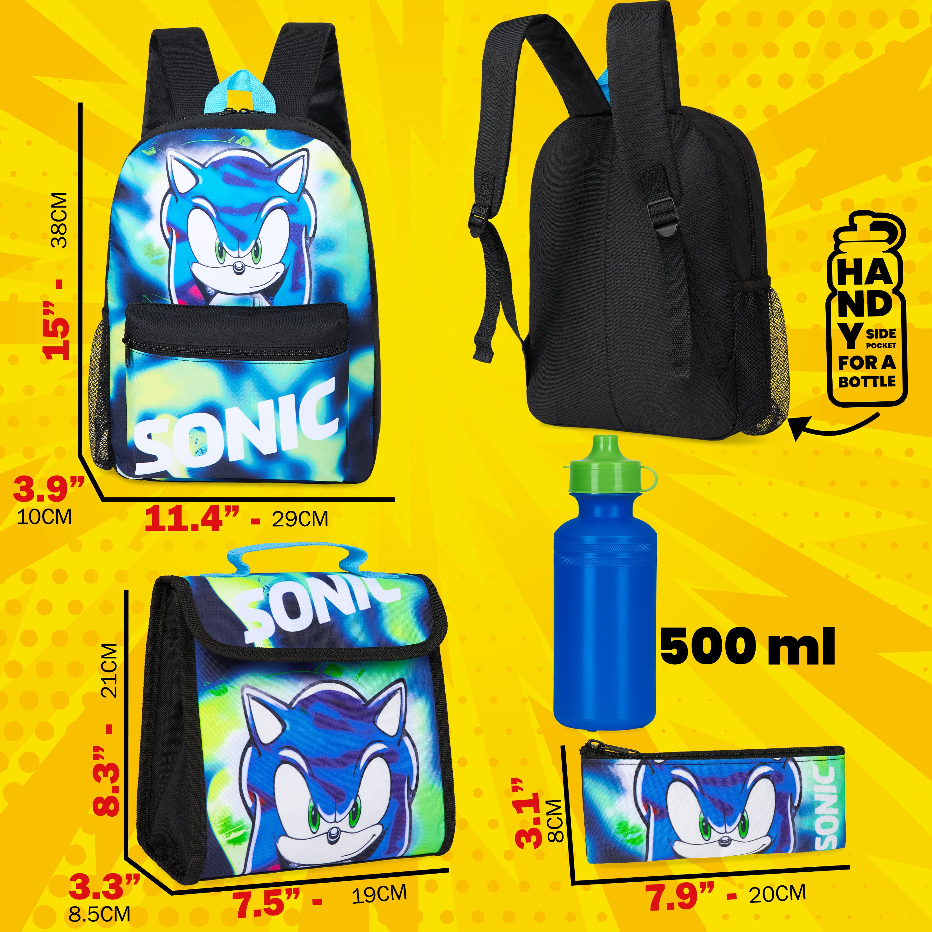 sonic-sac-cole-4-pi-ces-cartable-gourde-trousse image 6