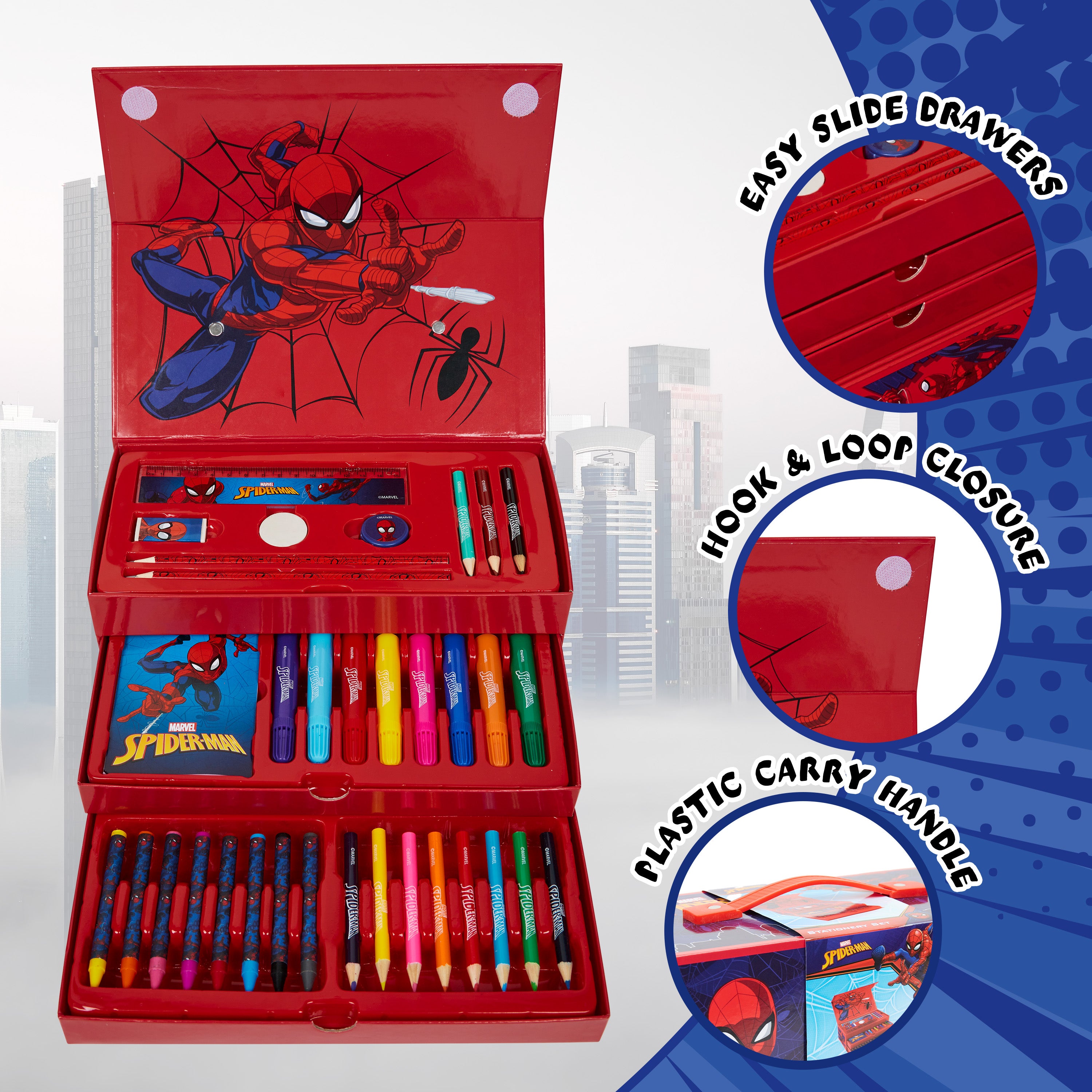 marvel-spiderman-kit-dessin-enfant-3-tages-crayons-et-feutres image 4