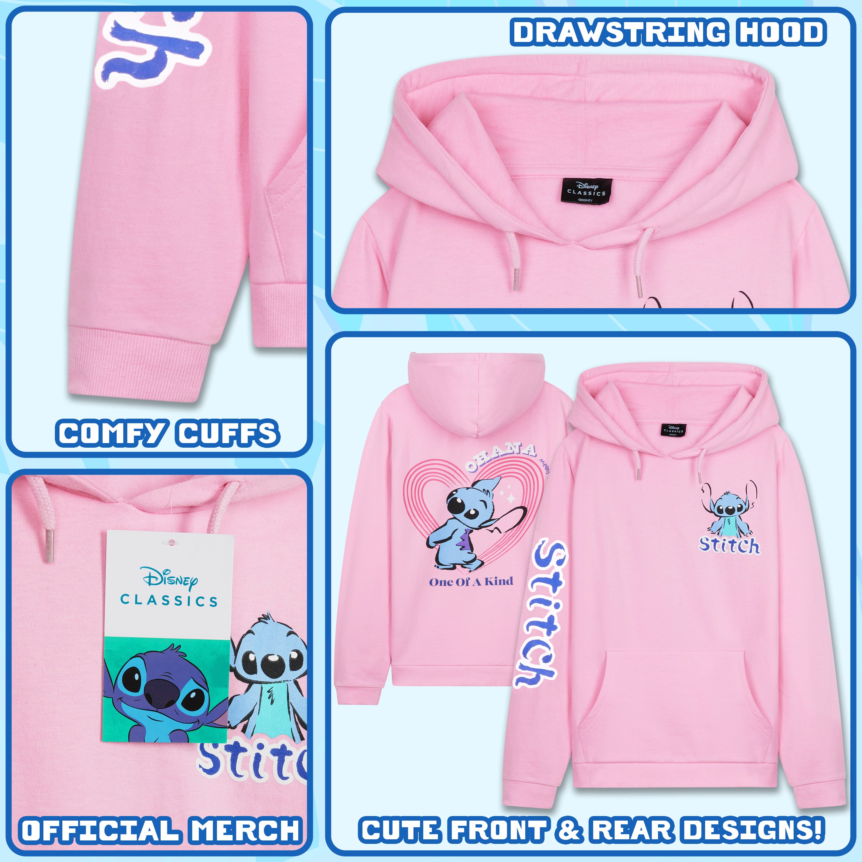 disney-hoodie-fille-sweat-capuche-coton-stitch-7-14-ans image 4