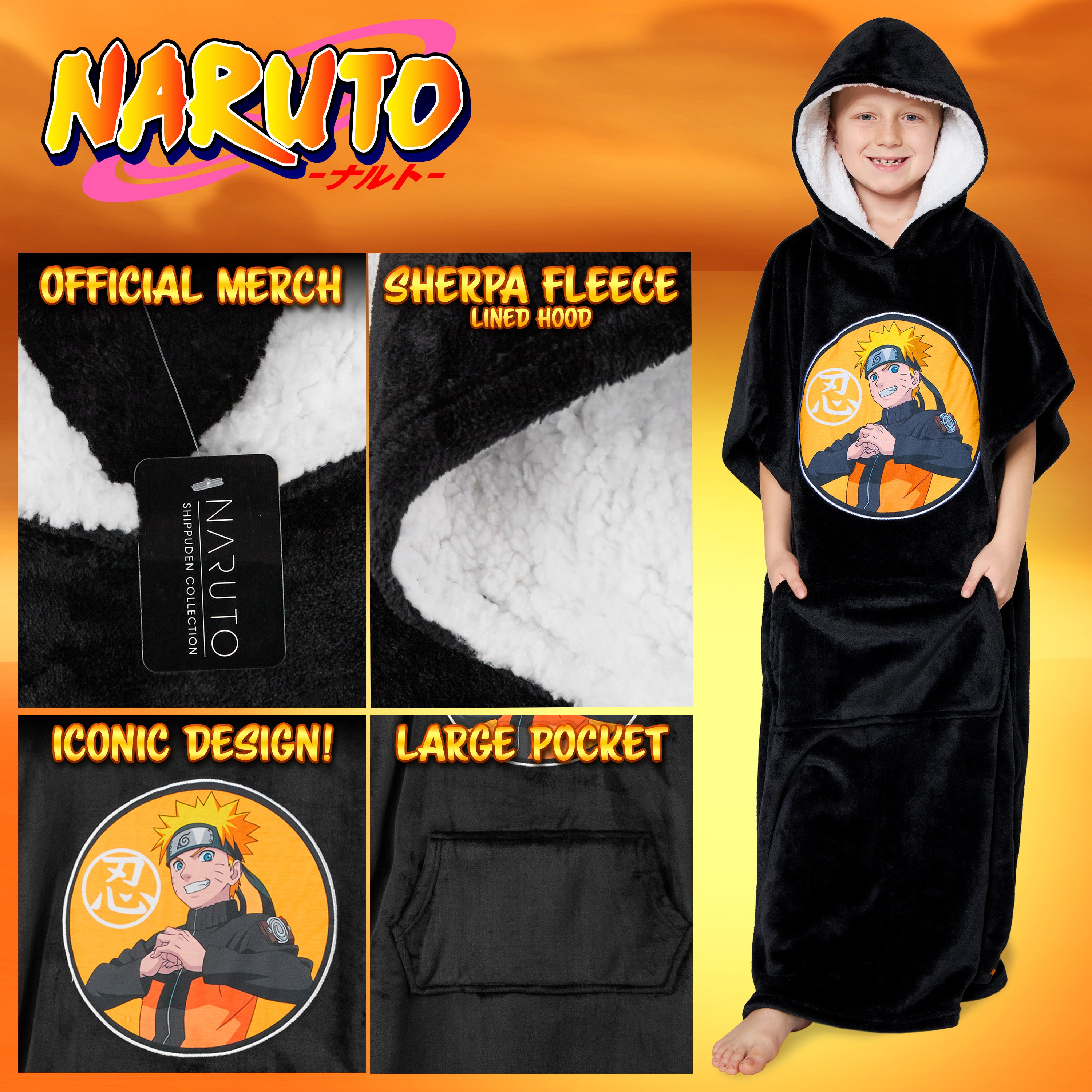 naruto-plaid-capuche-gar-on-noir-taille-unique-polaire image 4