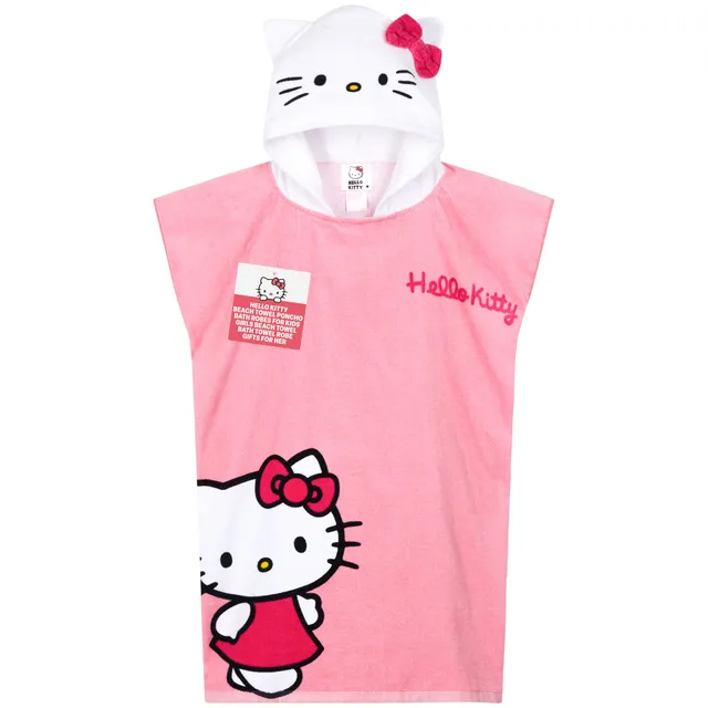 hello-kitty-poncho-serviette-capuche-enfant-rose-absorbant image 1