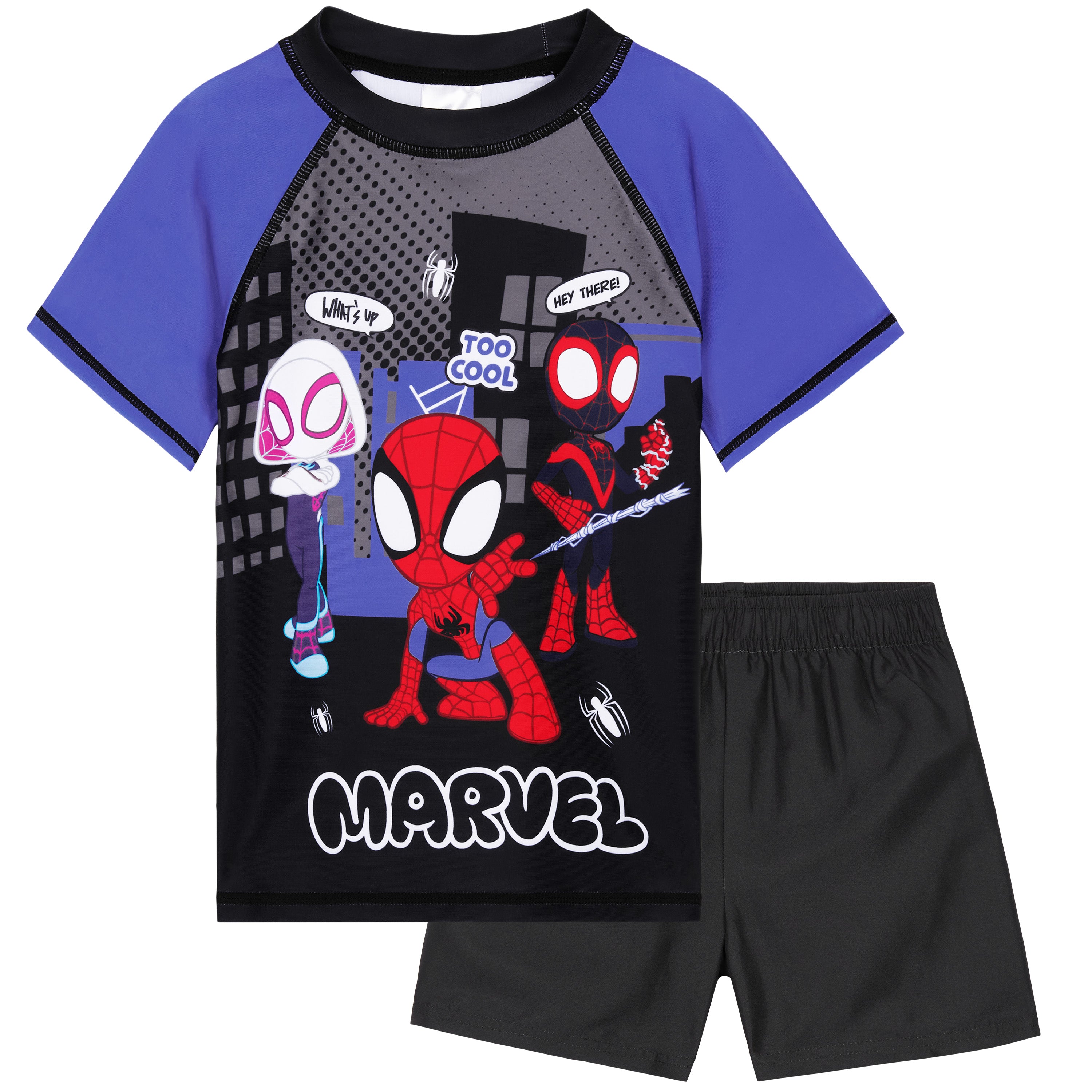 marvel-spiderman-maillot-bain-gar-on-2-pi-ces-short-rashguard image 1