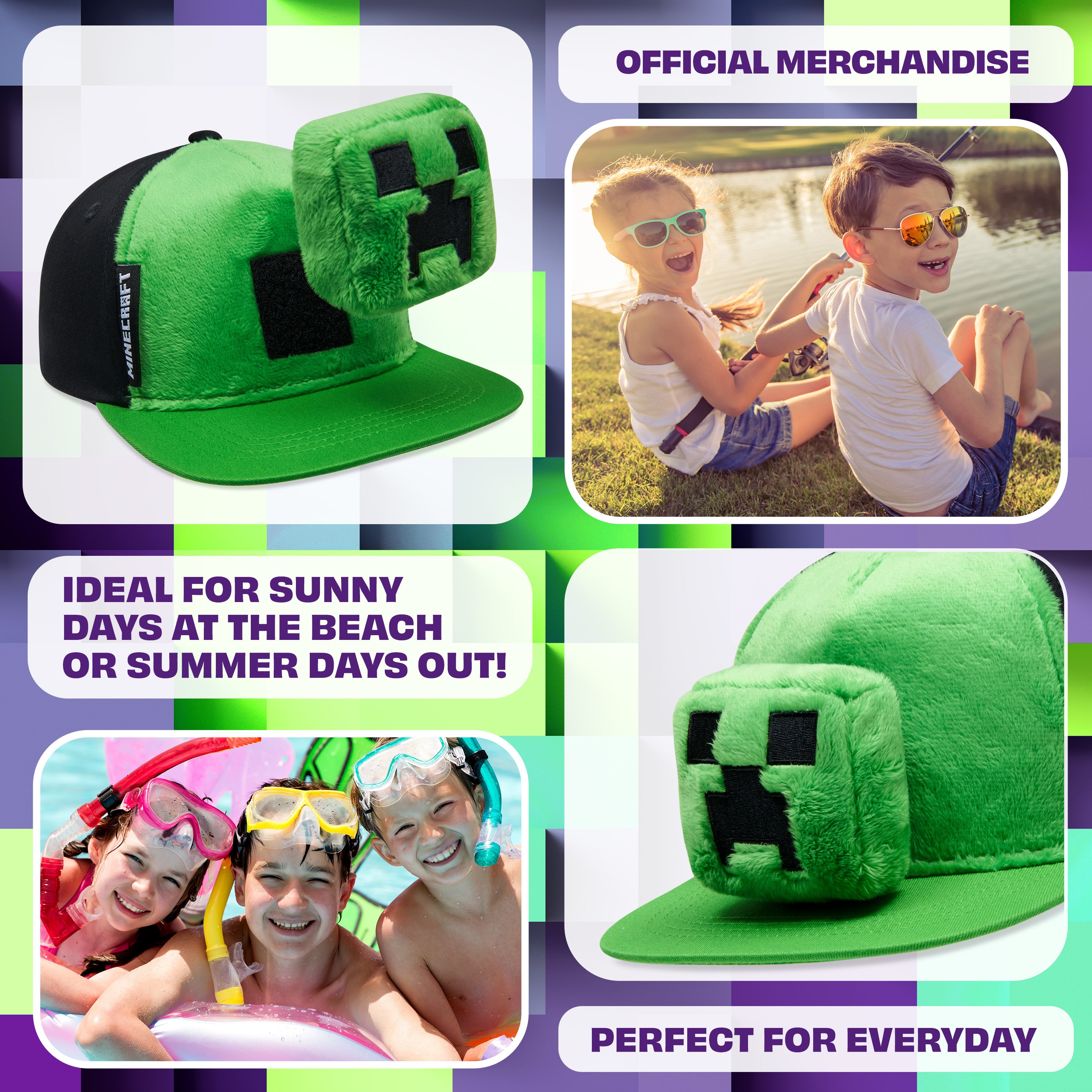 minecraft-casquette-gar-on-coton-peluche-amovible-gamer image 4