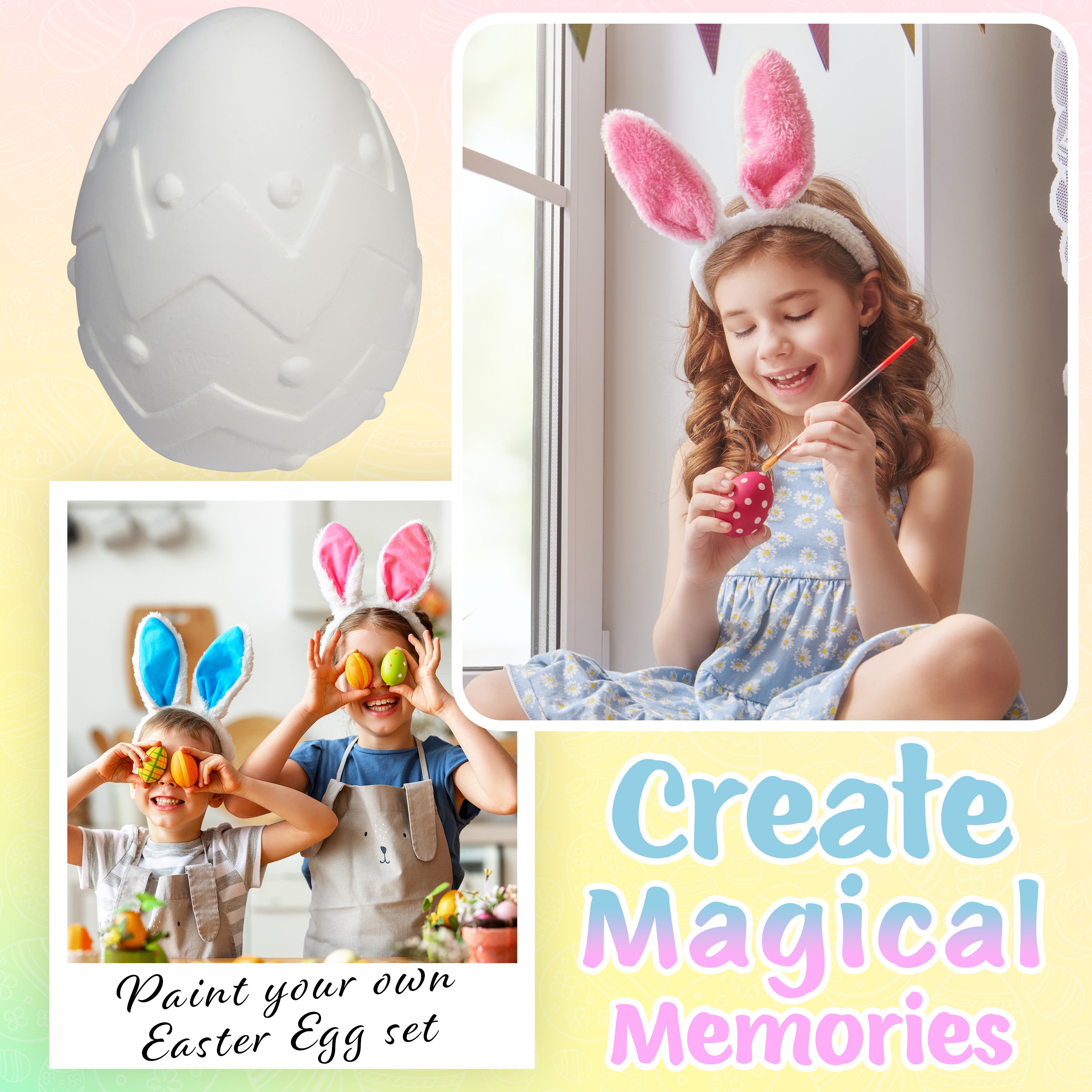 kreativekraft-kit-peinture-p-ques-lapin-et-oeuf-2-pi-ces image 2