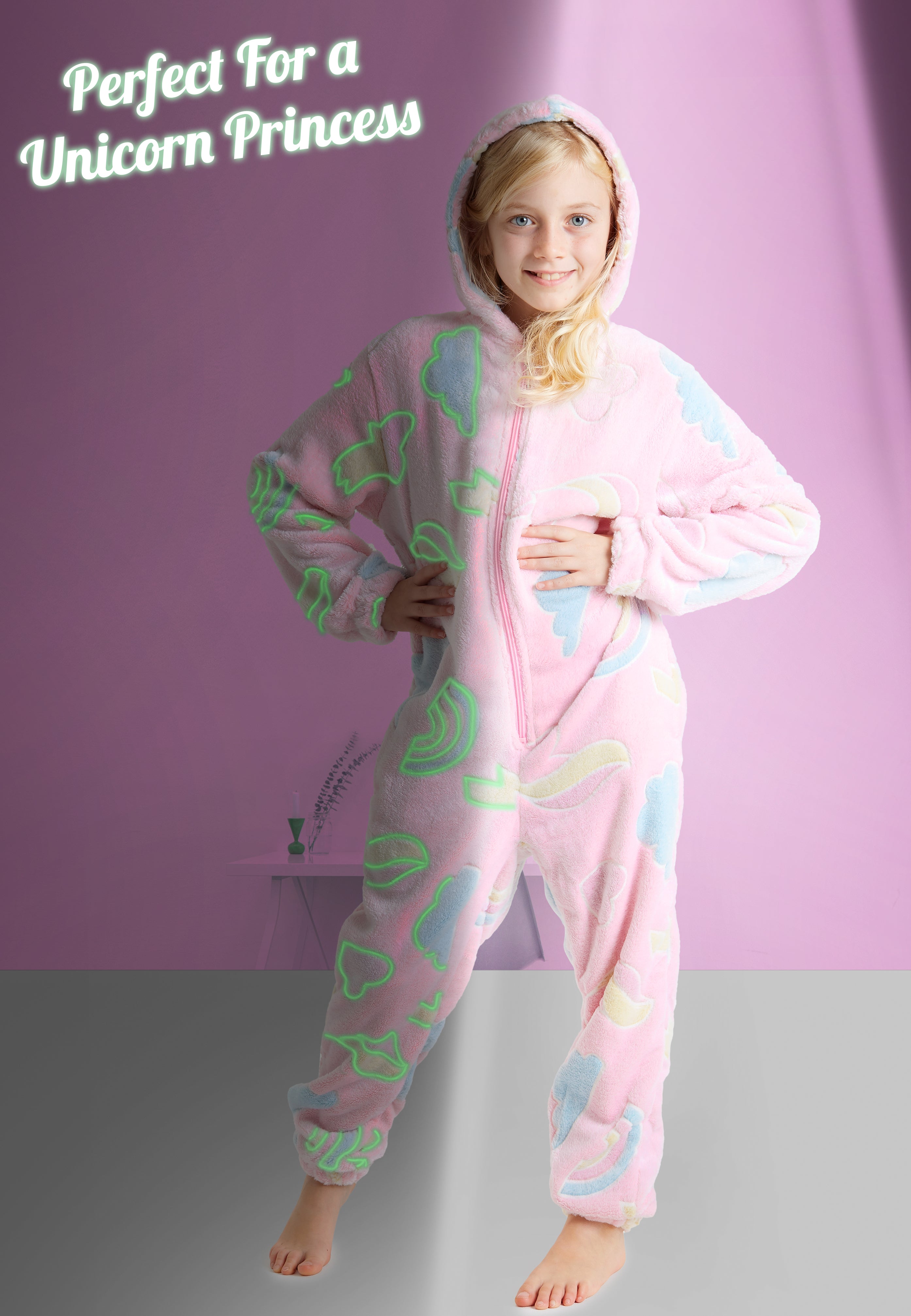 citycomfort-licorne-combinaison-pyjama-fille-rose image 4
