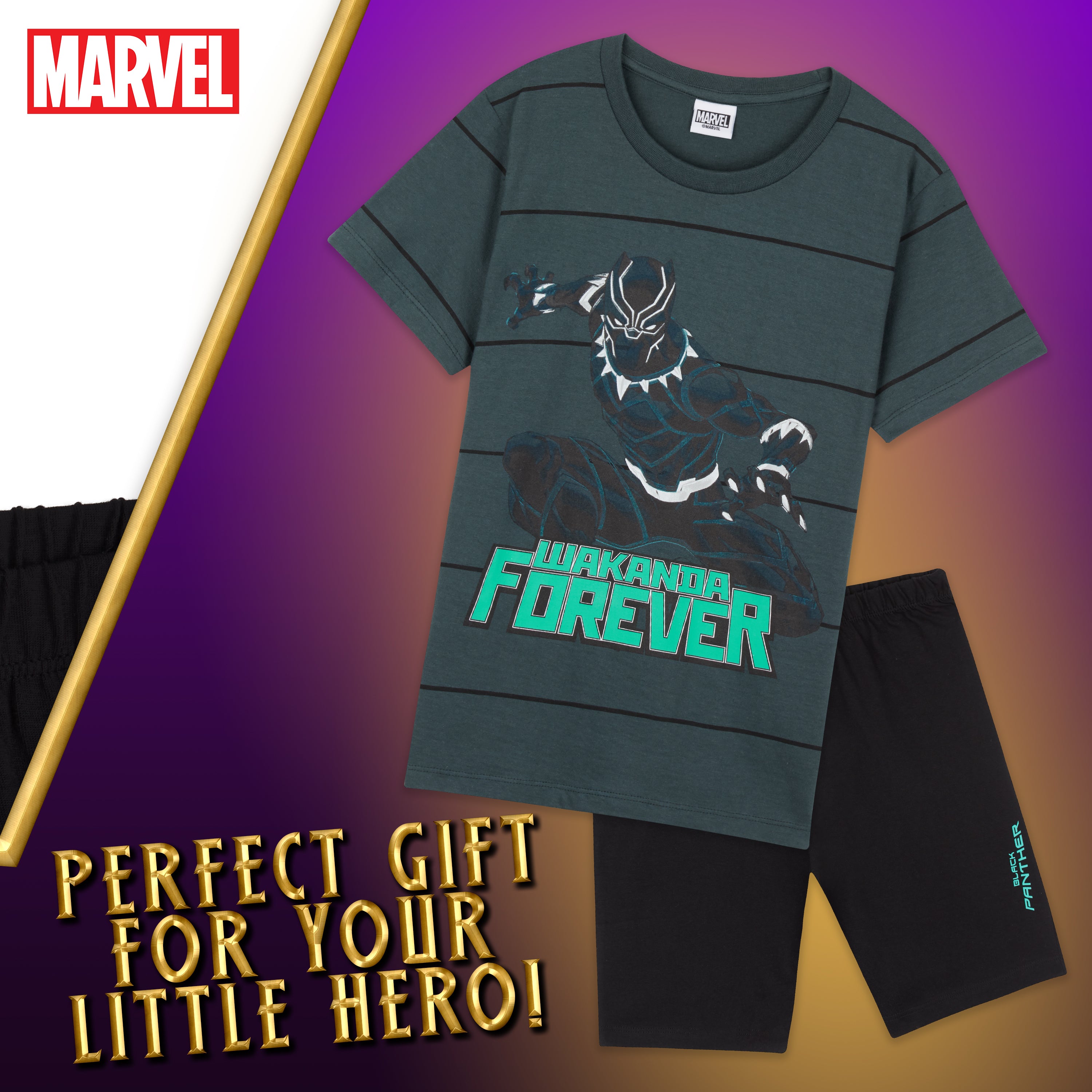 marvel-black-panther-pyjama-gar-on-short-coton-5-6-ans image 4