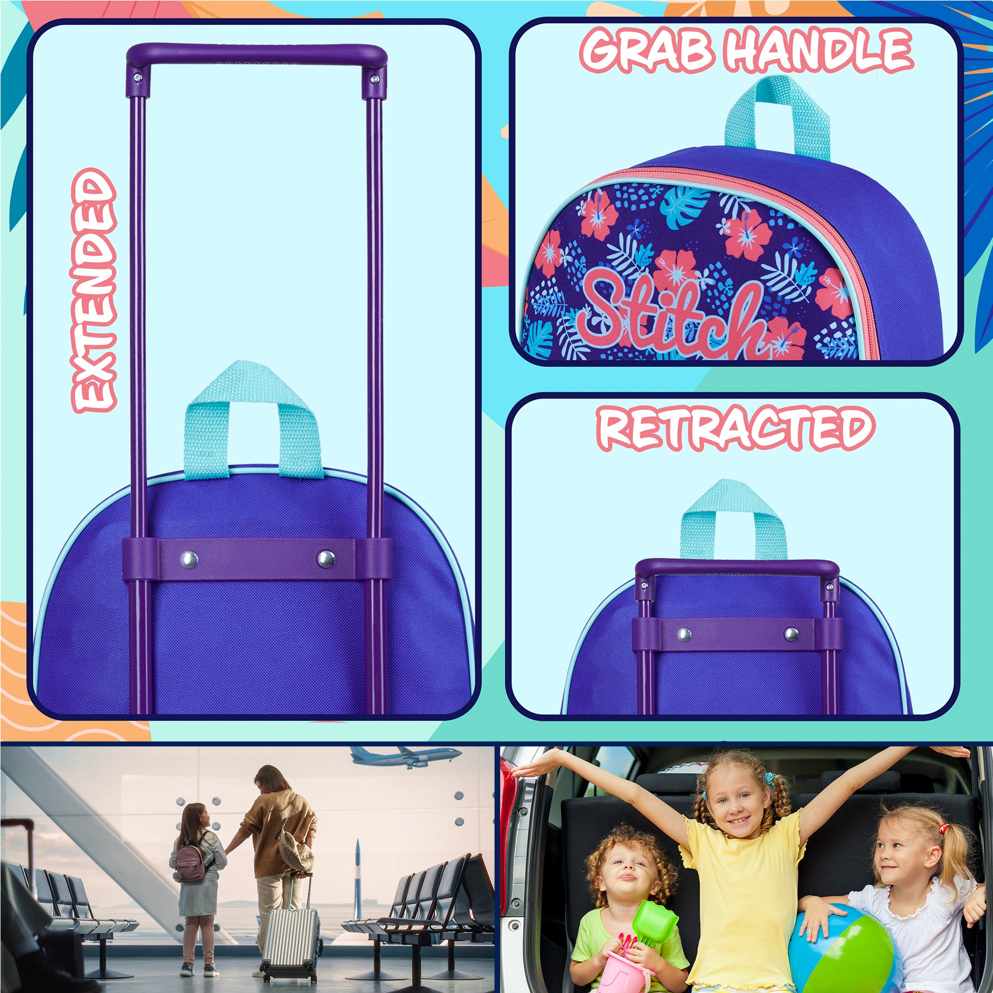 get-trend-stitch-valise-enfant-trolley-pliable-10-5-l image 4