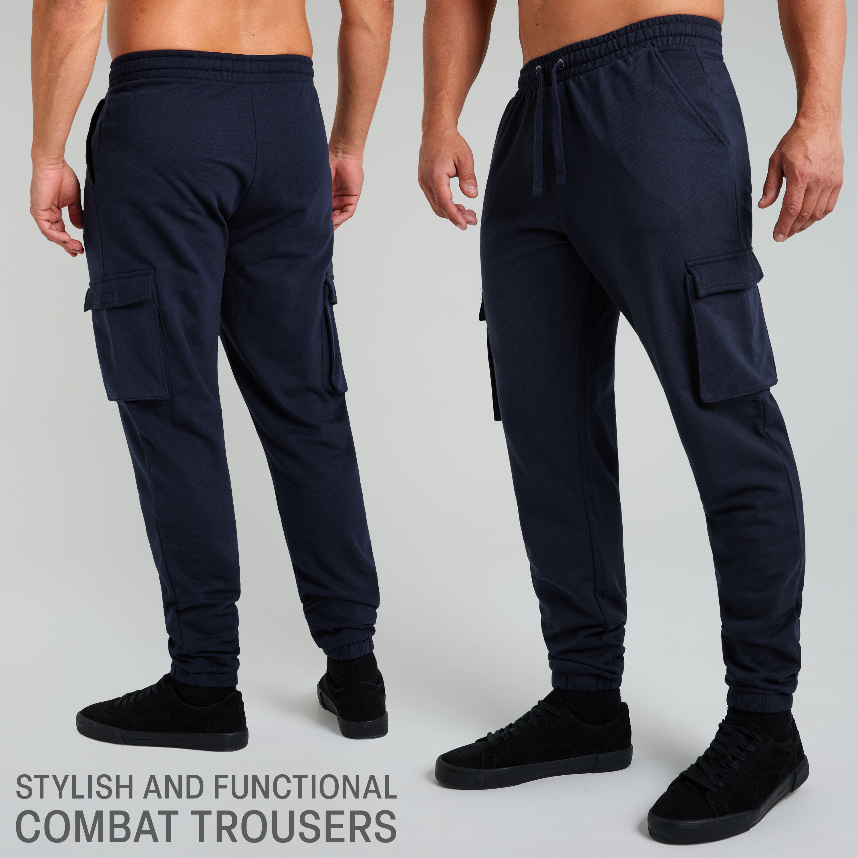 citycomfort-cargo-jogging-homme-noir-4-poches-taille-l-coton image 5