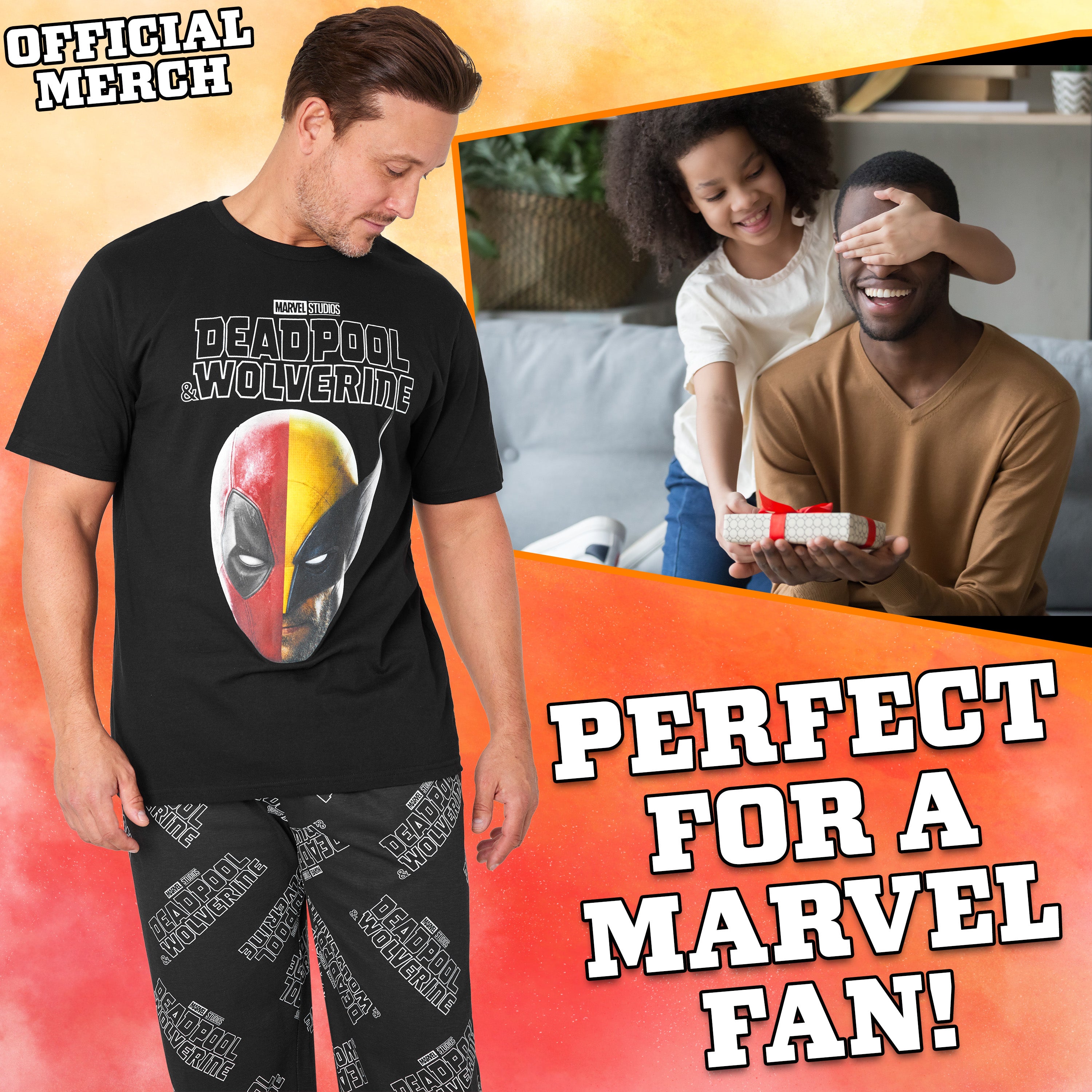 marvel-deadpool-wolverine-pyjama-homme-2-pi-ces-taille-m image 2