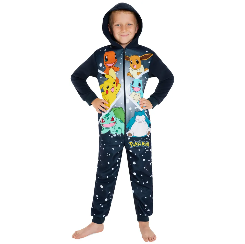 pokemon-boys-combinaison-pyjama-polaire-gar-on-9-10-ans-capuche image 1