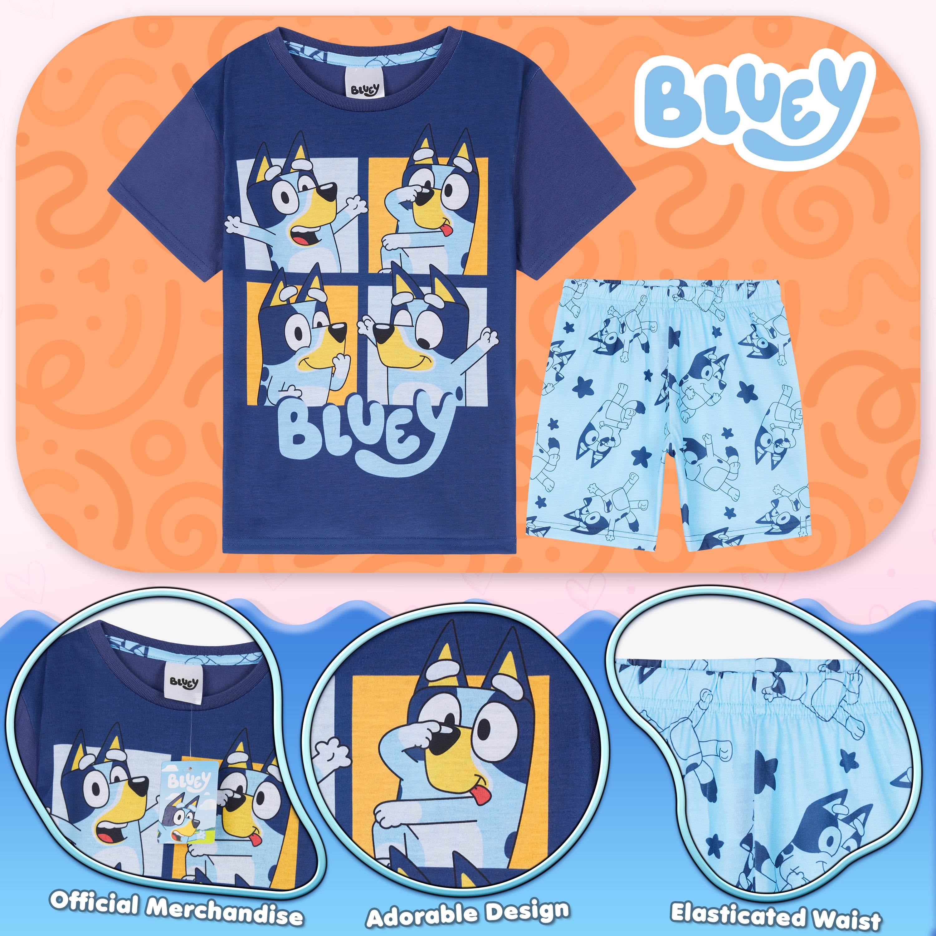 bluey-pyjama-enfant-2-pi-ces-t-shirt-short-4-5-ans-coton image 3