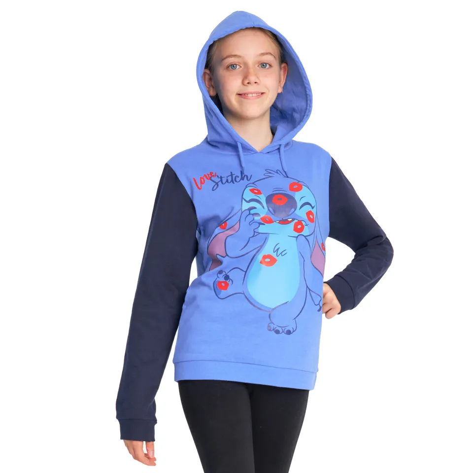 get-trend-girls-sweat-capuche-stitch-enfant-bleu-navy image 1