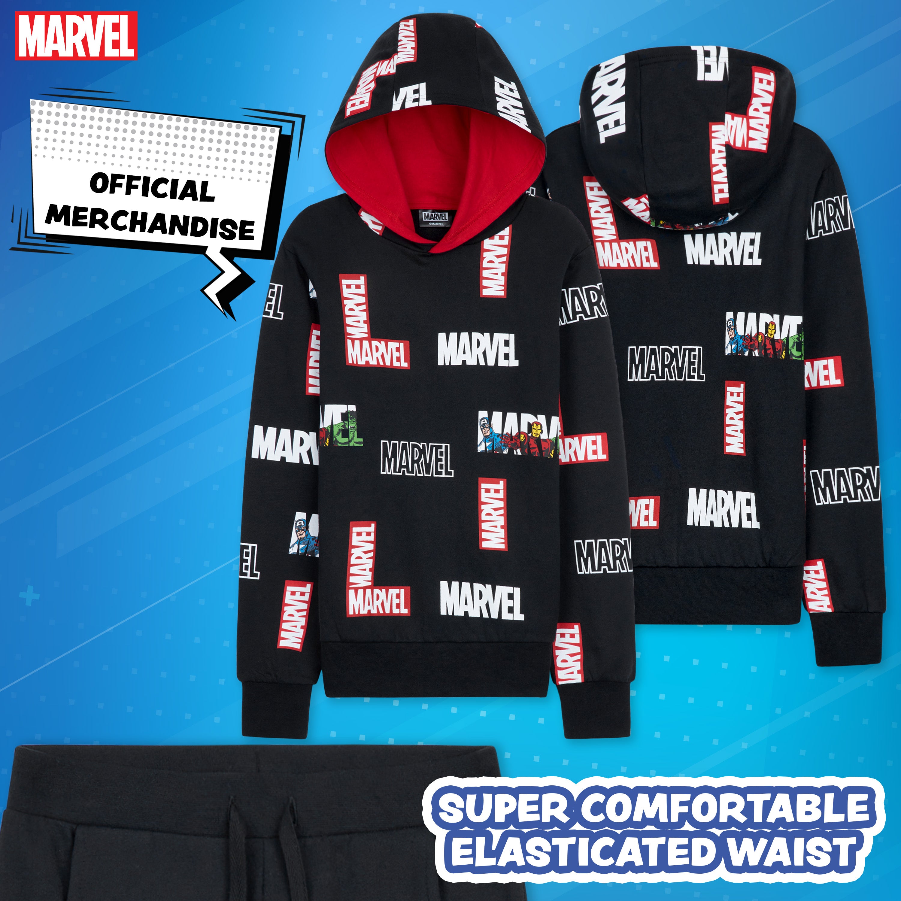 marvel-boys-surv-tement-gar-on-hoodie-jogging-7-8-ans-logo image 6