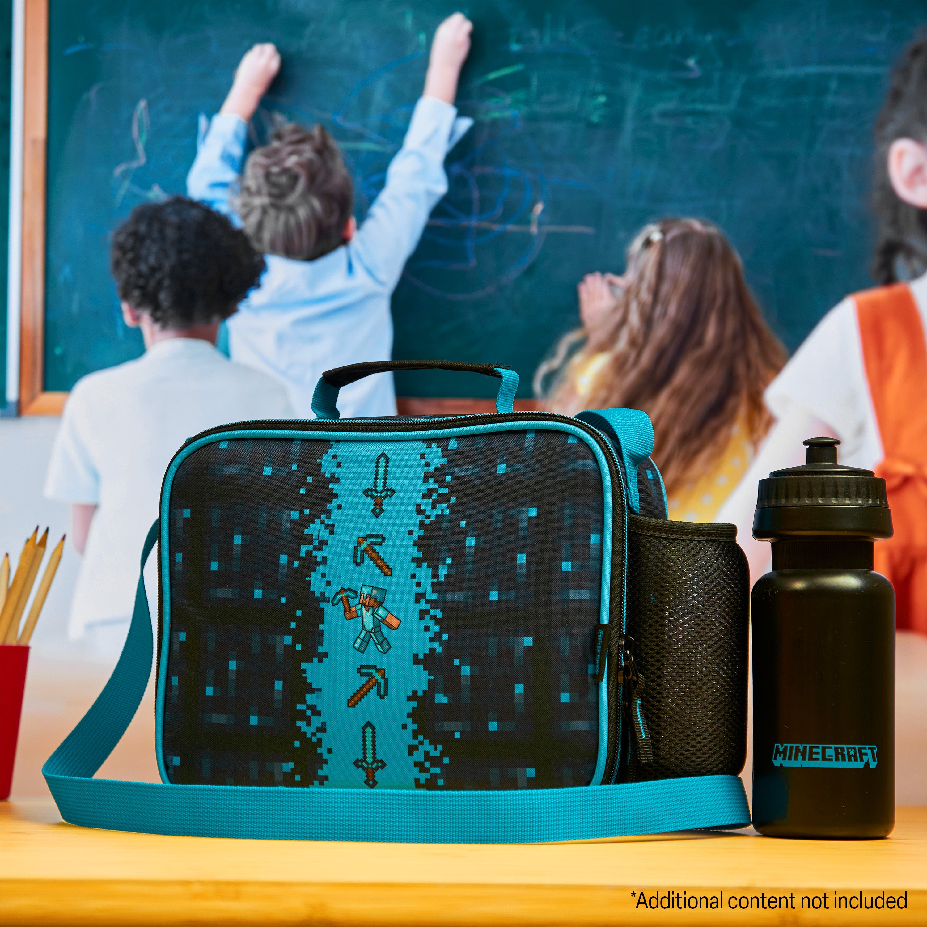 minecraft-sac-repas-isotherme-creeper-bleu-gourde-enfant image 2
