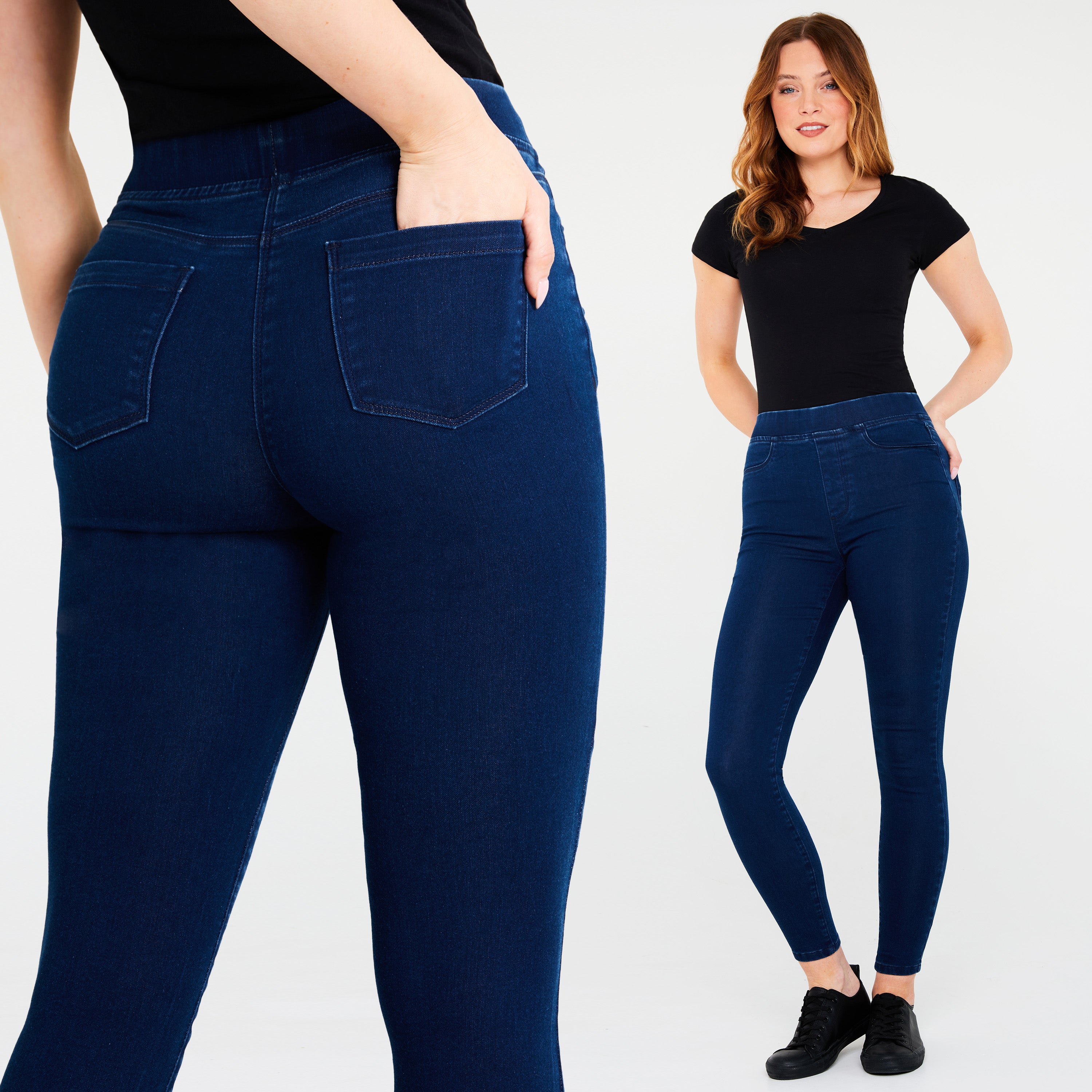 citycomfort-jegging-jean-femme-taille-haute-stretch-noir image 7