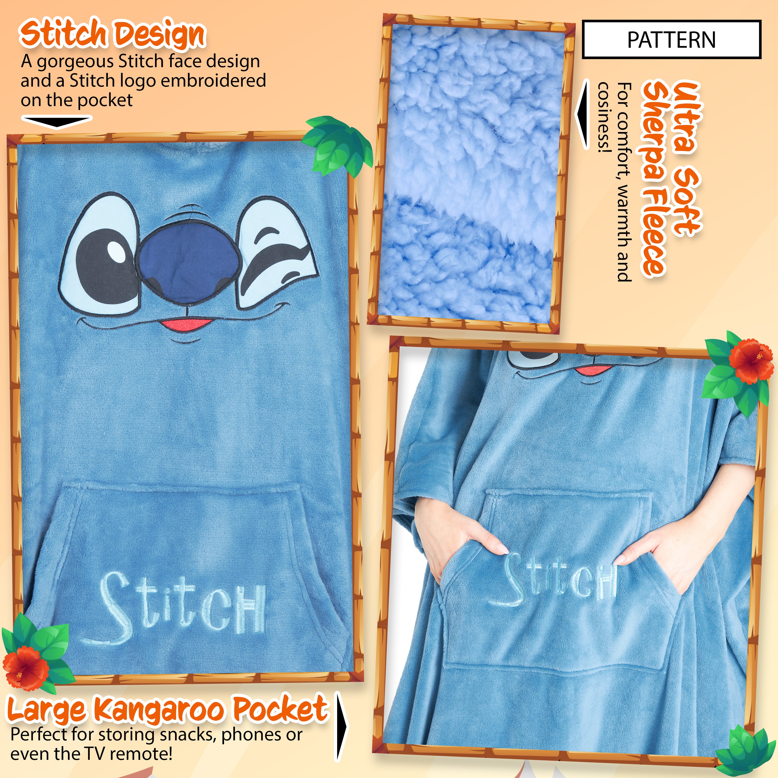 disney-stitch-plaid-capuche-polaire-sherpa-oversize image 4