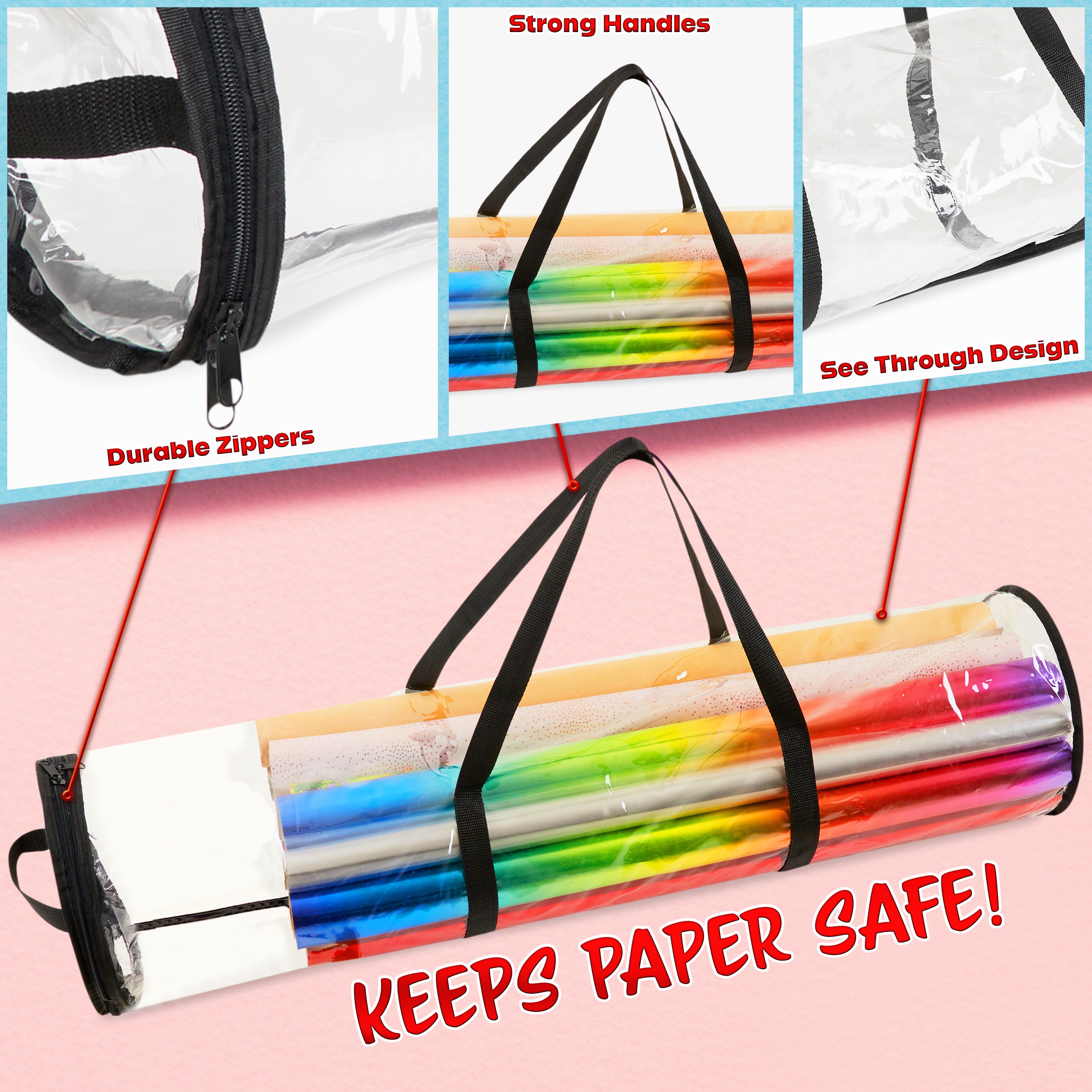 deco-express-sac-rangement-papier-cadeau-no-l-transparent-100-cm image 3