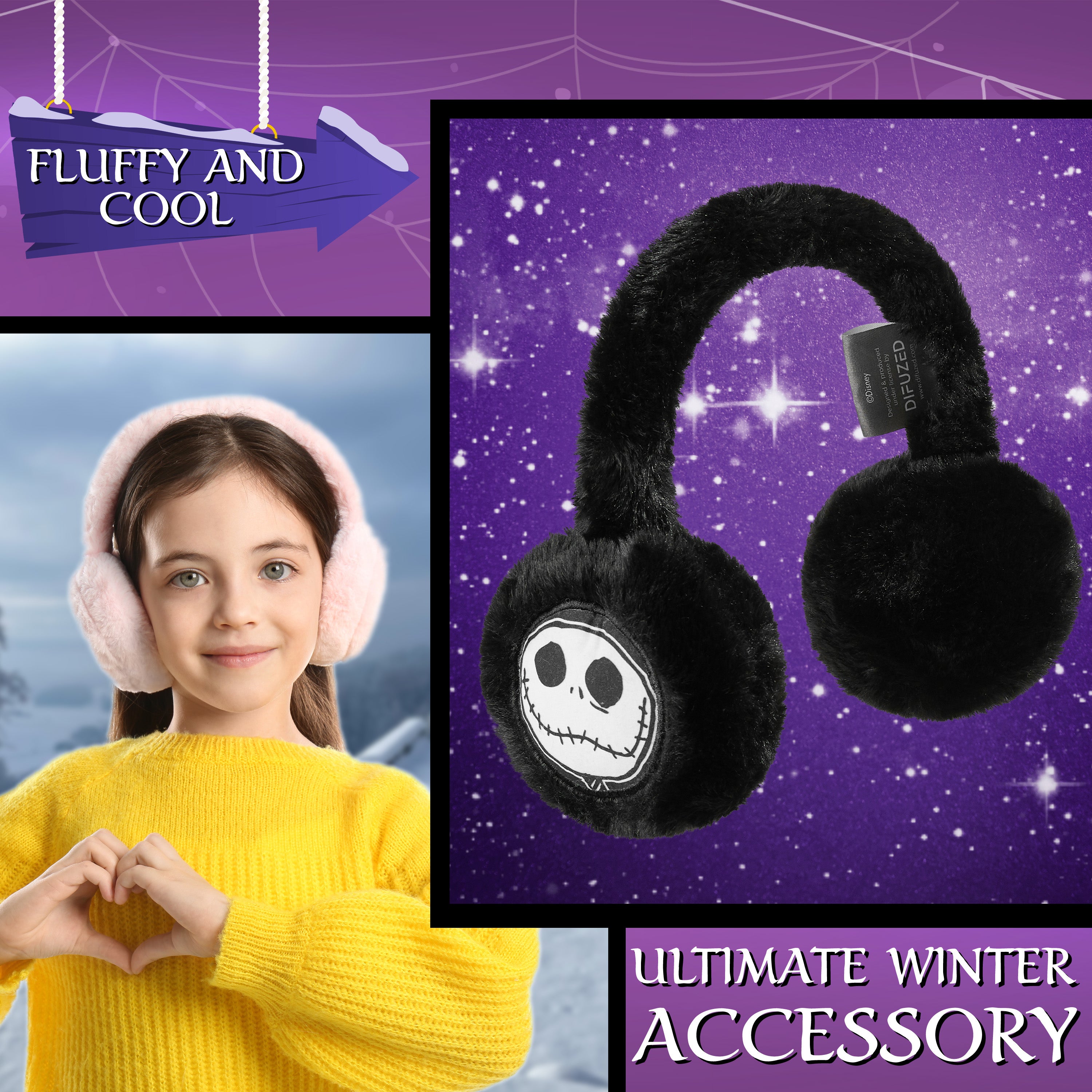 disney-l-trange-no-l-cache-oreilles-fille-peluche-jack-skellington image 4