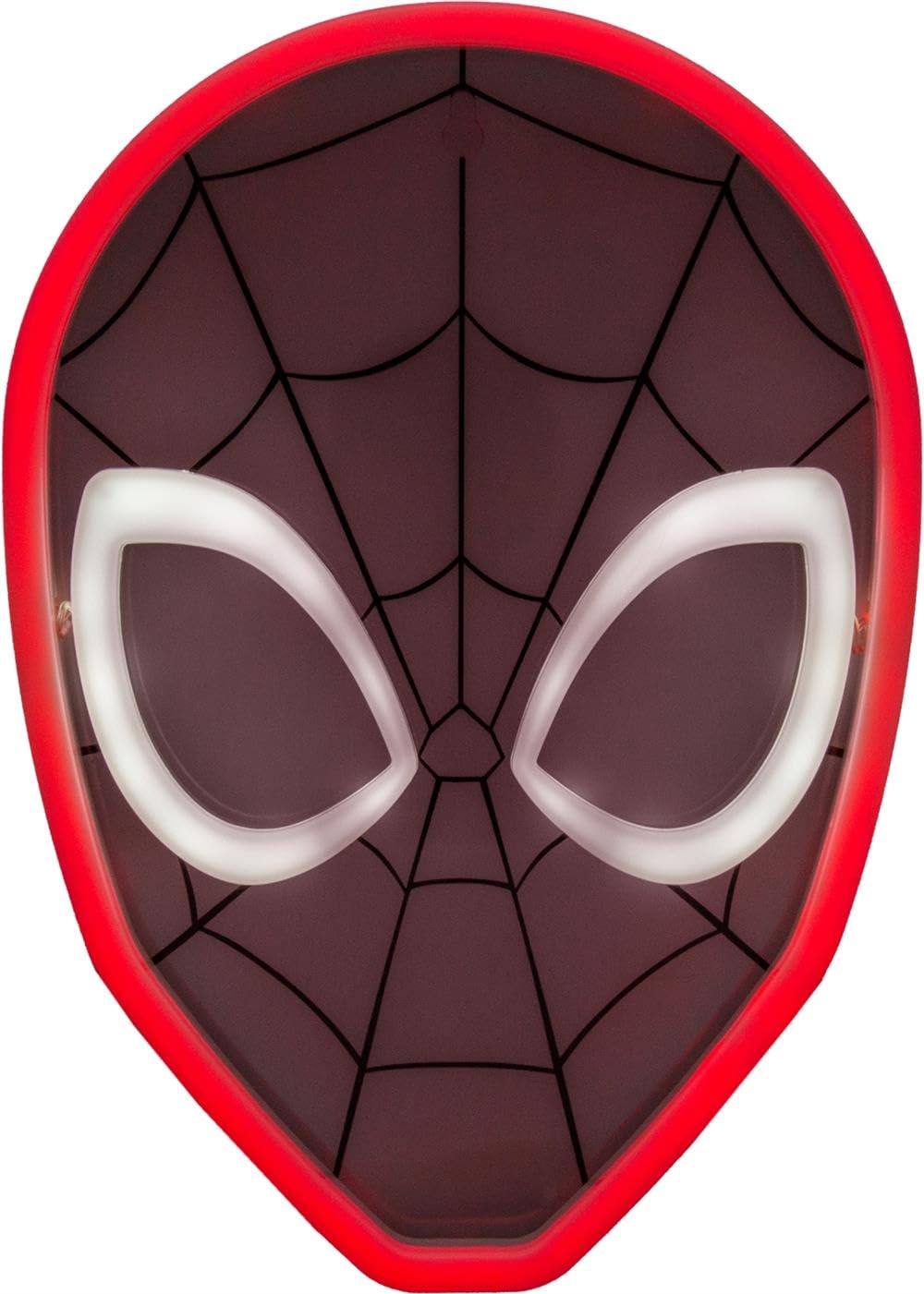 marvel-spiderman-applique-n-on-led-murale-masque-26-cm-rouge image 1