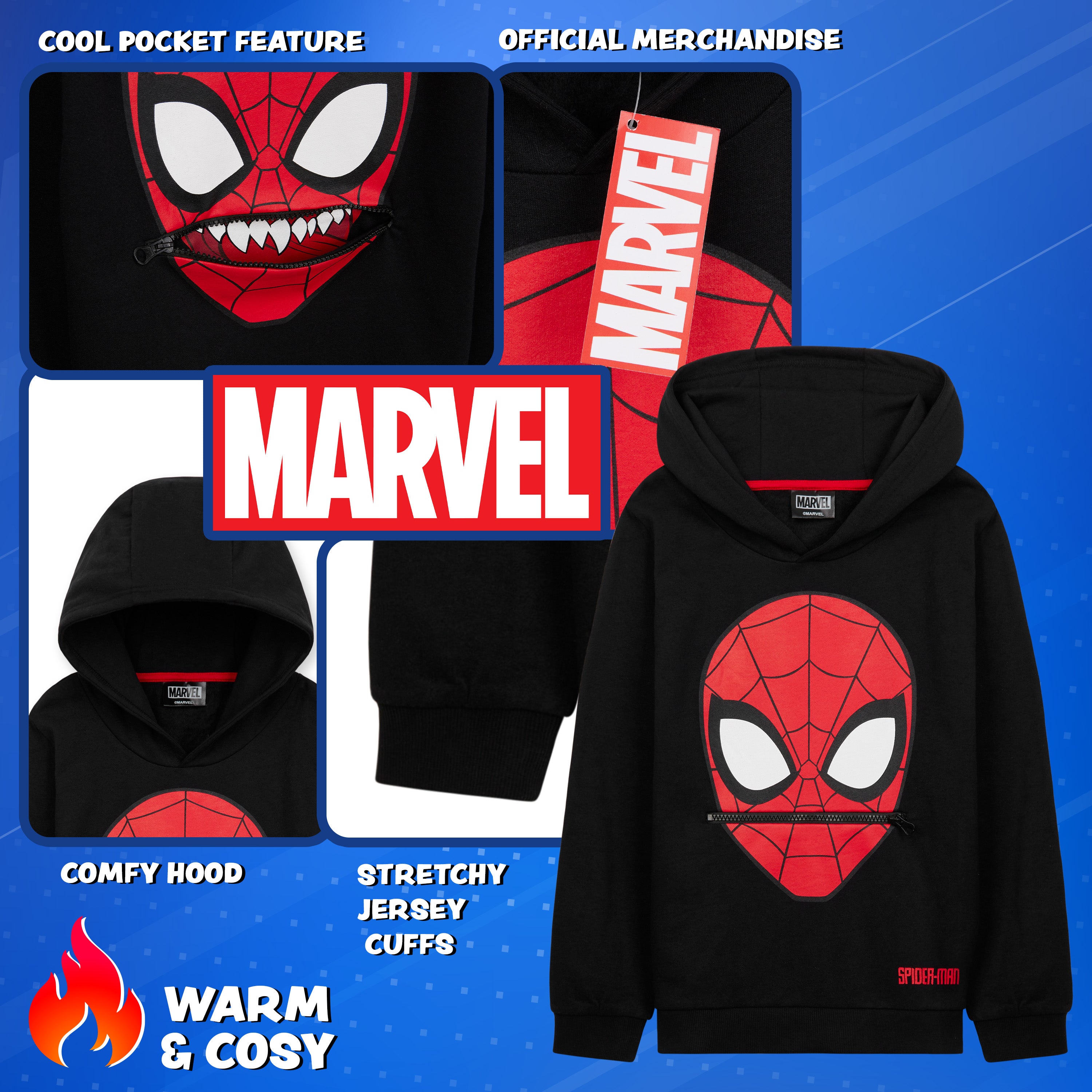 marvel-spider-man-boys-hoodie-sweat-enfant-spiderman-coton image 5