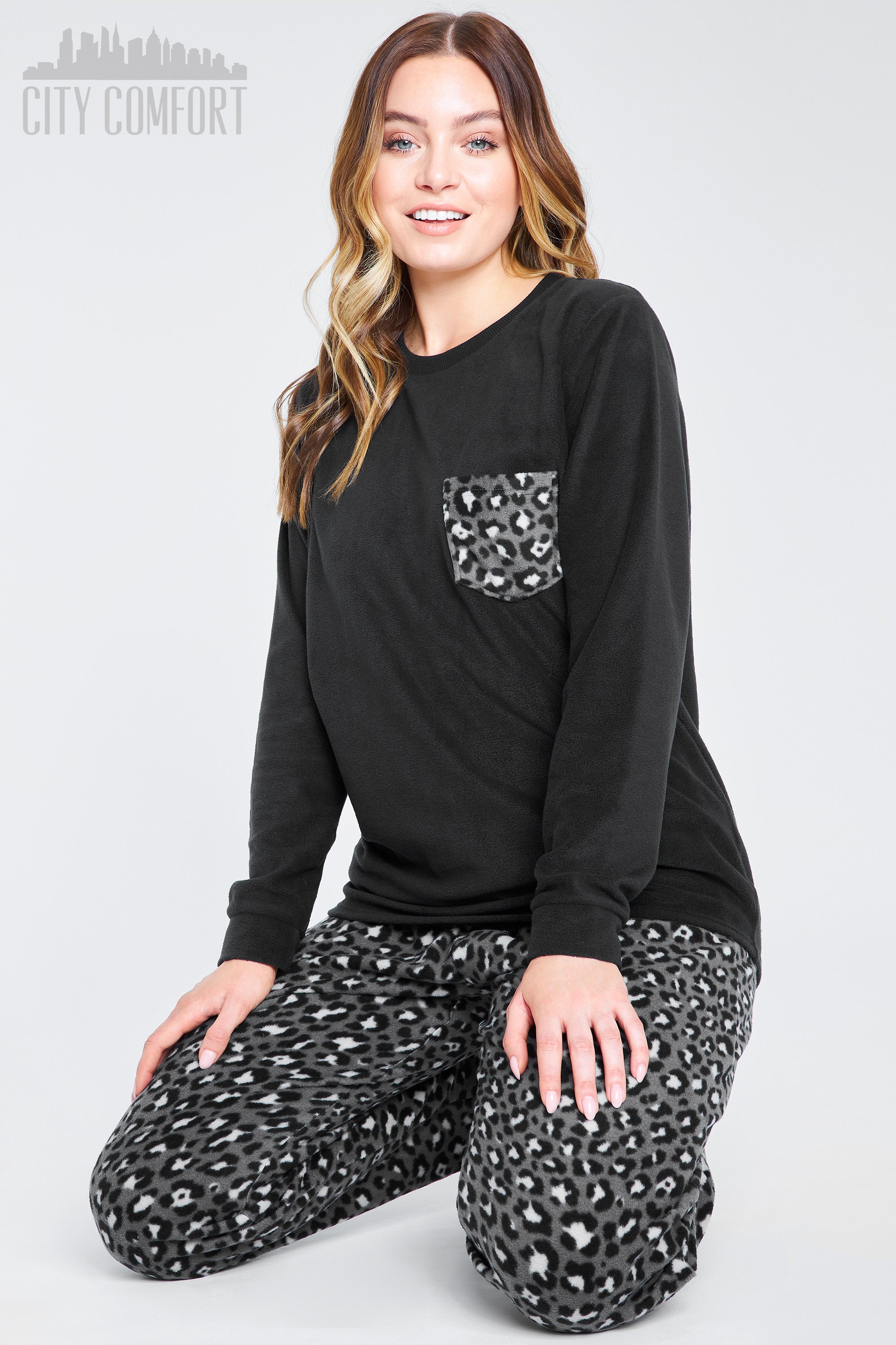 citycomfort-pyjama-femme-polaire-manche-longue-taille-m image 3