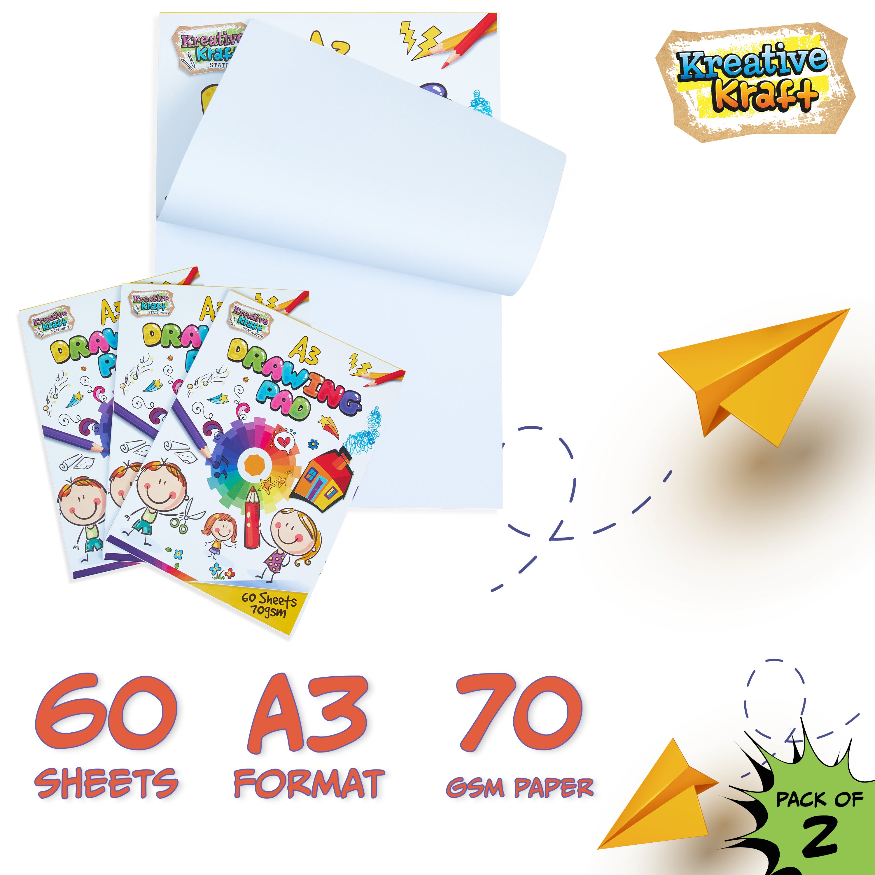 get-trend-arts-crafts-bloc-dessin-a3-enfant-lot-de-2-70g image 5