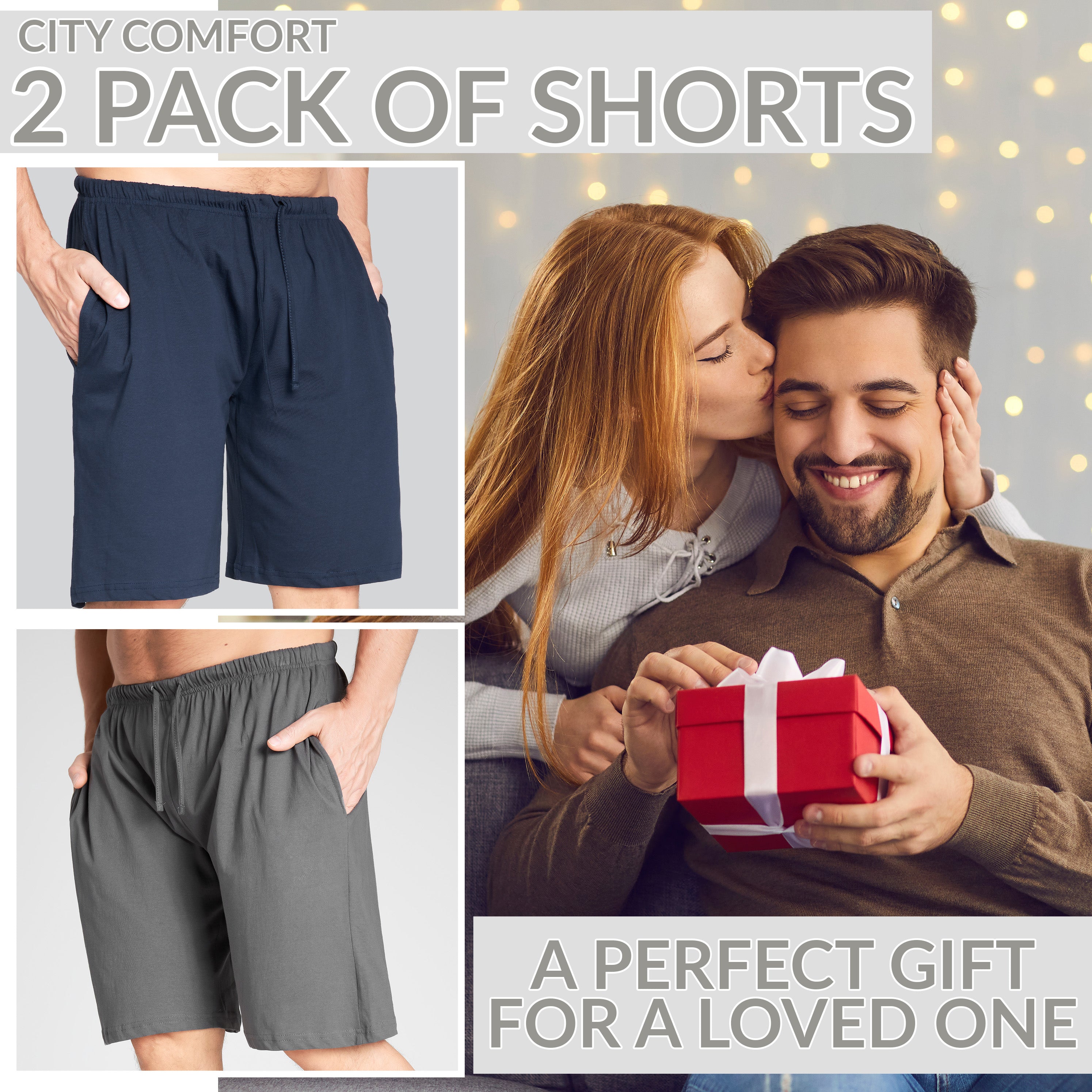 citycomfort-short-pyjama-homme-coton-lot-de-2-poches image 6
