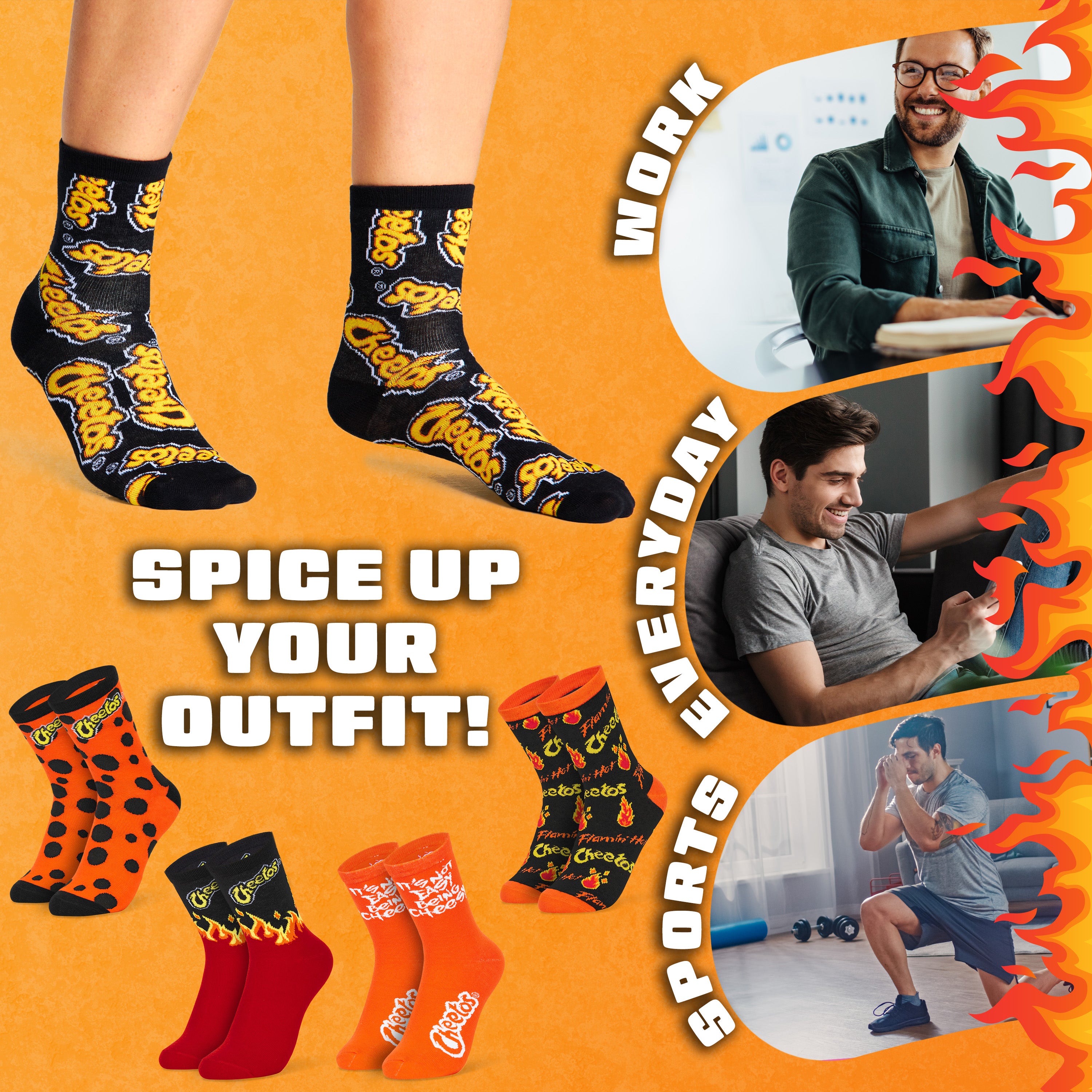 cheetos-chaussettes-femme-fantaisie-lot-5-mi-mollet image 5