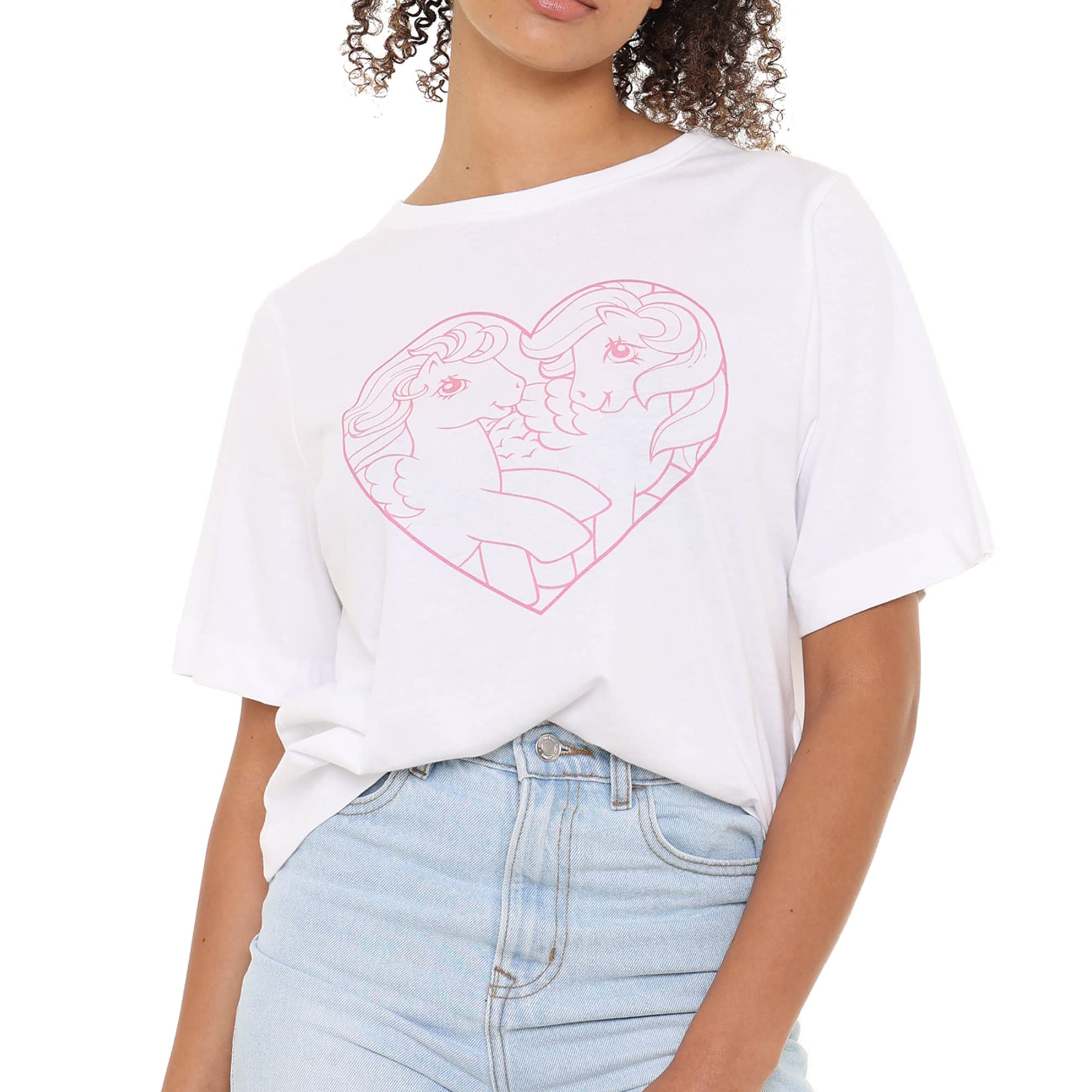 my-little-pony-crop-top-c-ur-line-art-blanc-boxy-femme-cotton-soul image 1