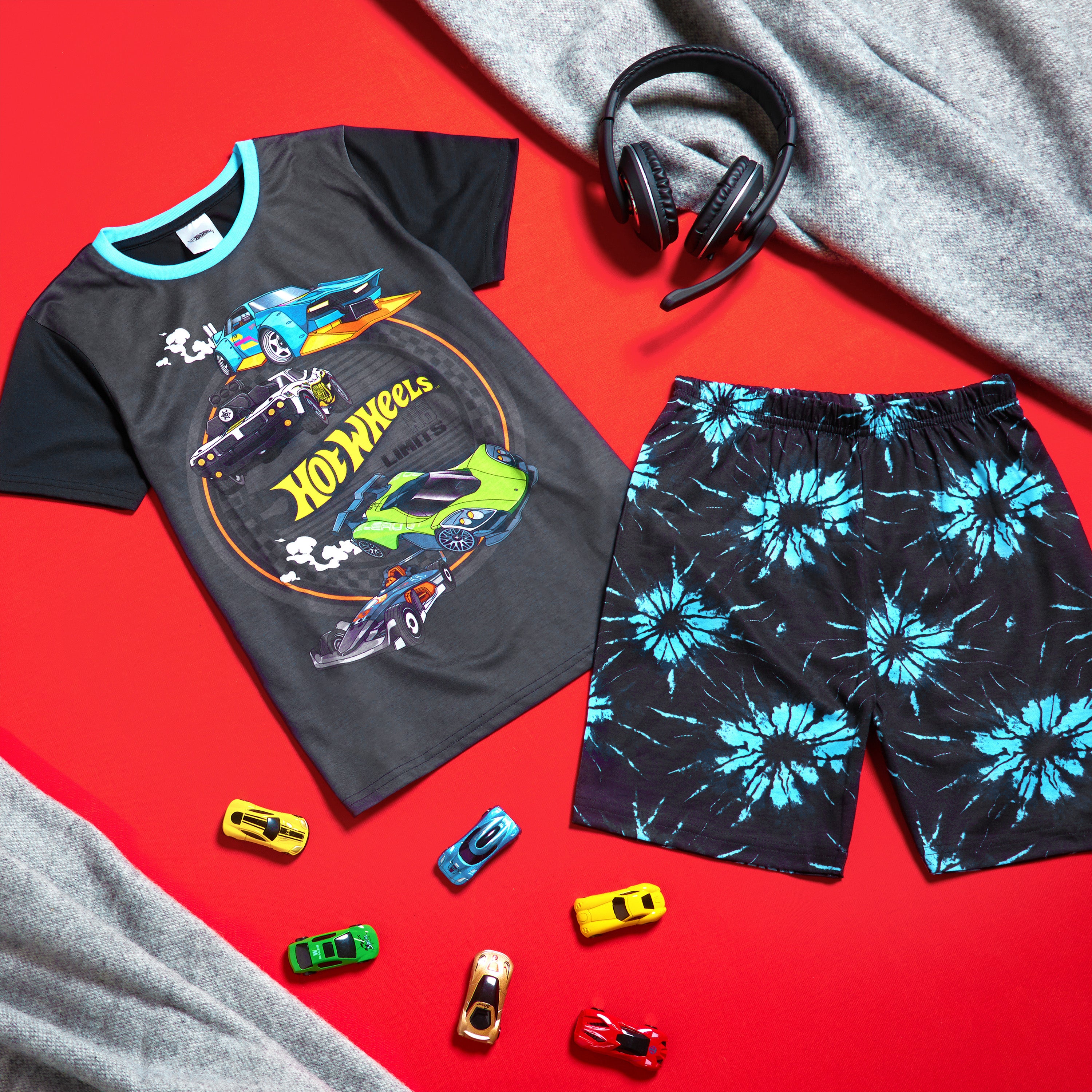 hot-wheels-boys-pyjama-short-gar-on-2-pi-ces-5-6-ans-voitures image 4