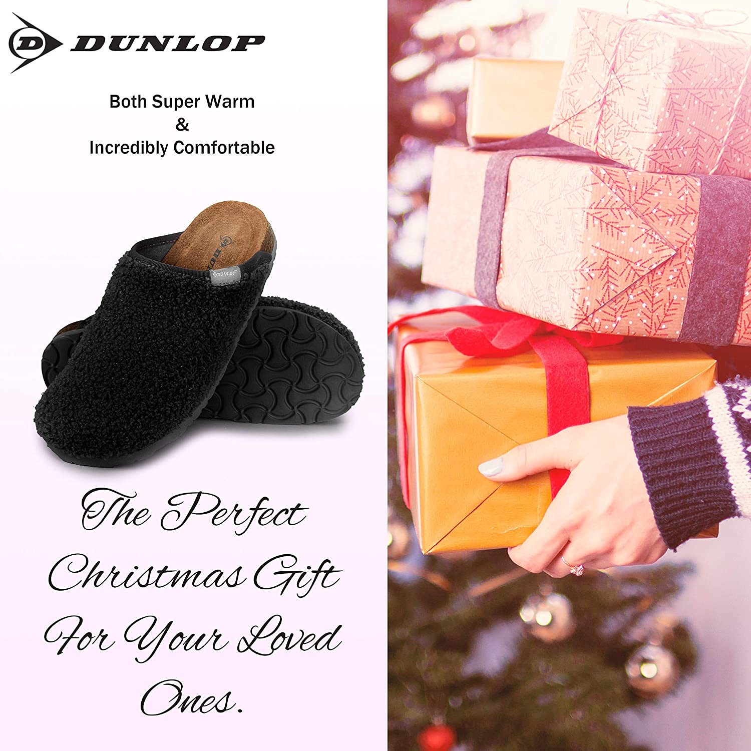 dunlop-mules-chaussons-femme-fourr-s-noirs-antid-rapants-38 image 7