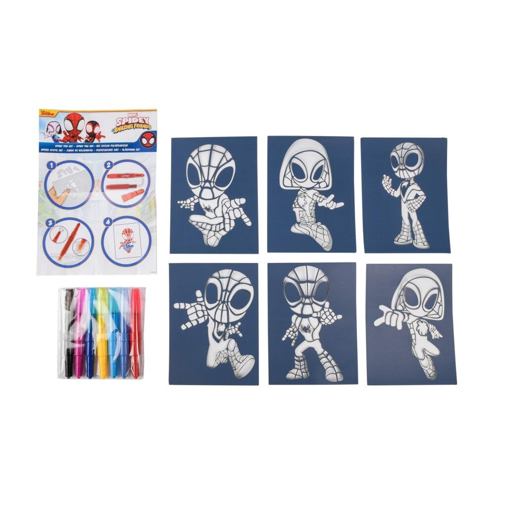 marvel-spidey-amazing-friends-kit-13-feutres-souffler-pochoirs image 2