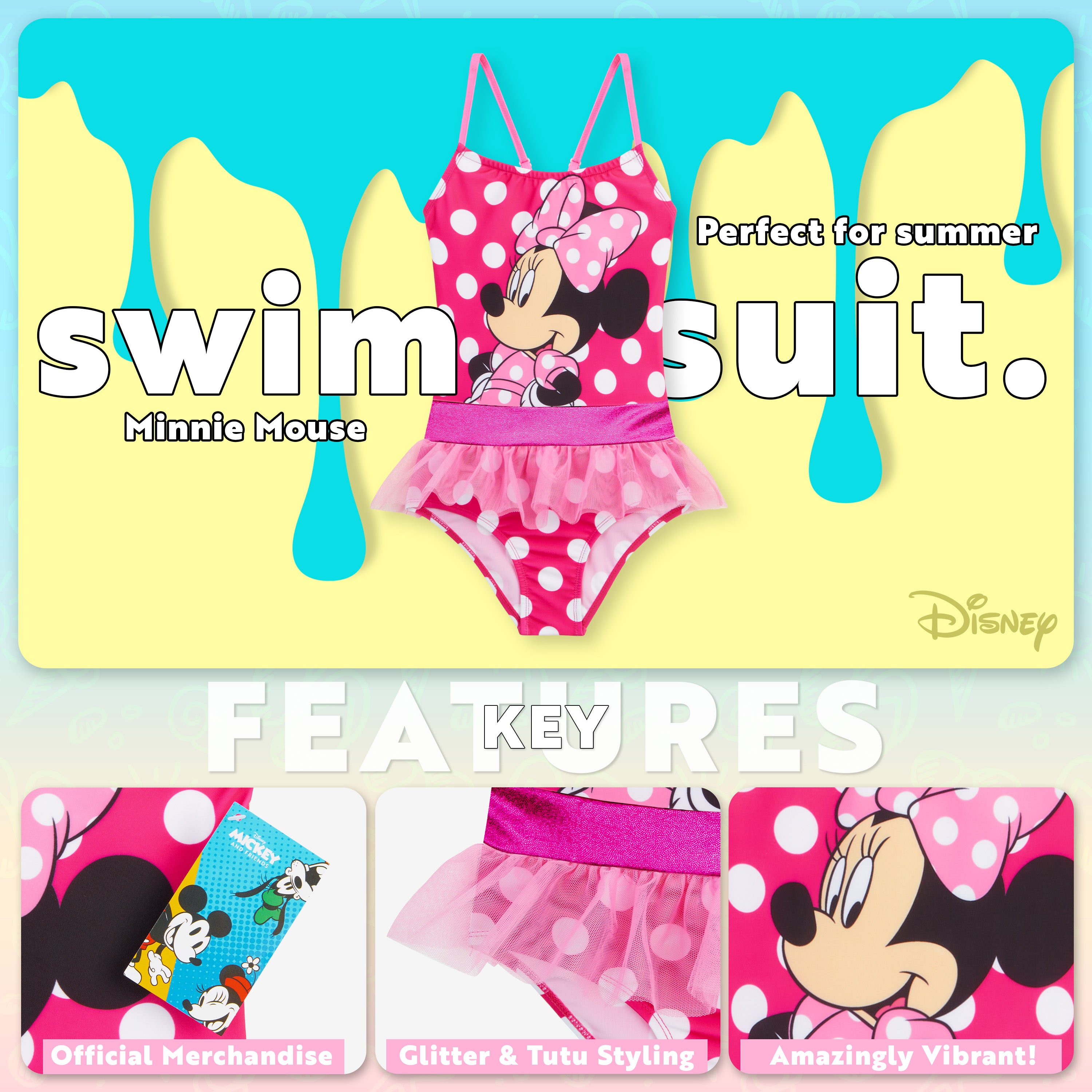 disney-minnie-mouse-maillot-de-bain-fille-1-pi-ce-piscine image 3