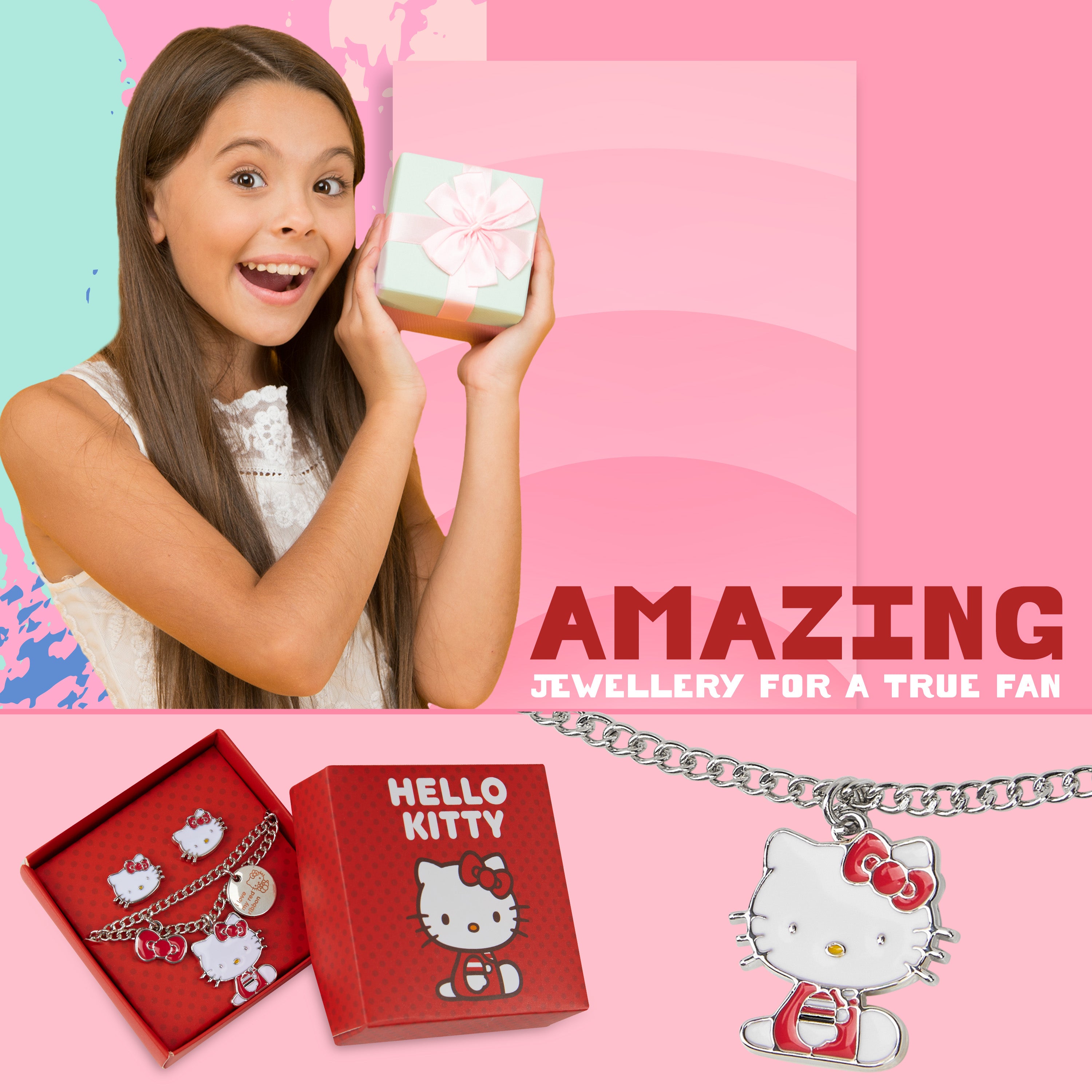 hello-kitty-girls-parure-bijoux-fille-argent-3-pi-ces image 2