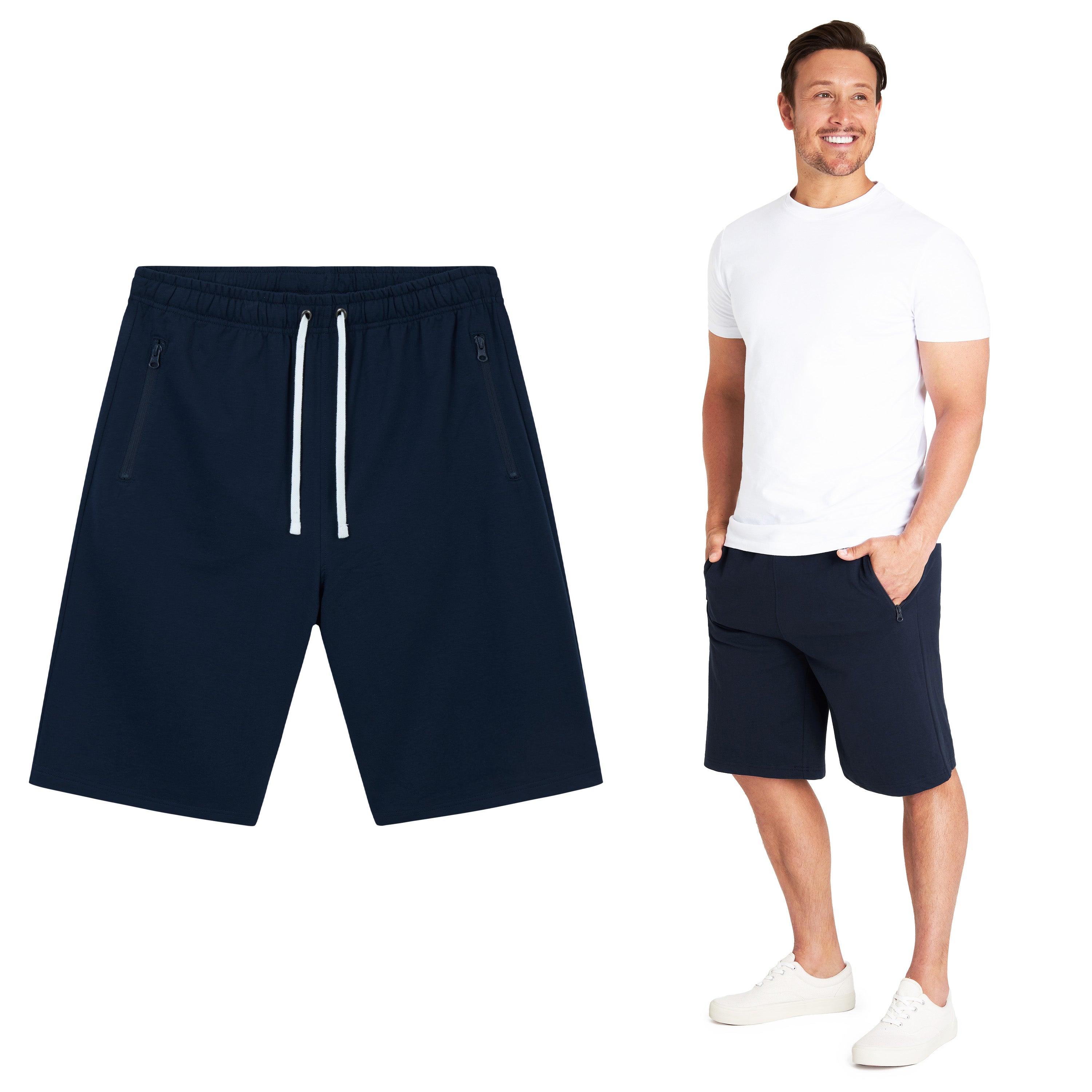 citycomfort-short-homme-sport-poches-zipp-es-coton-noir-xl image 8