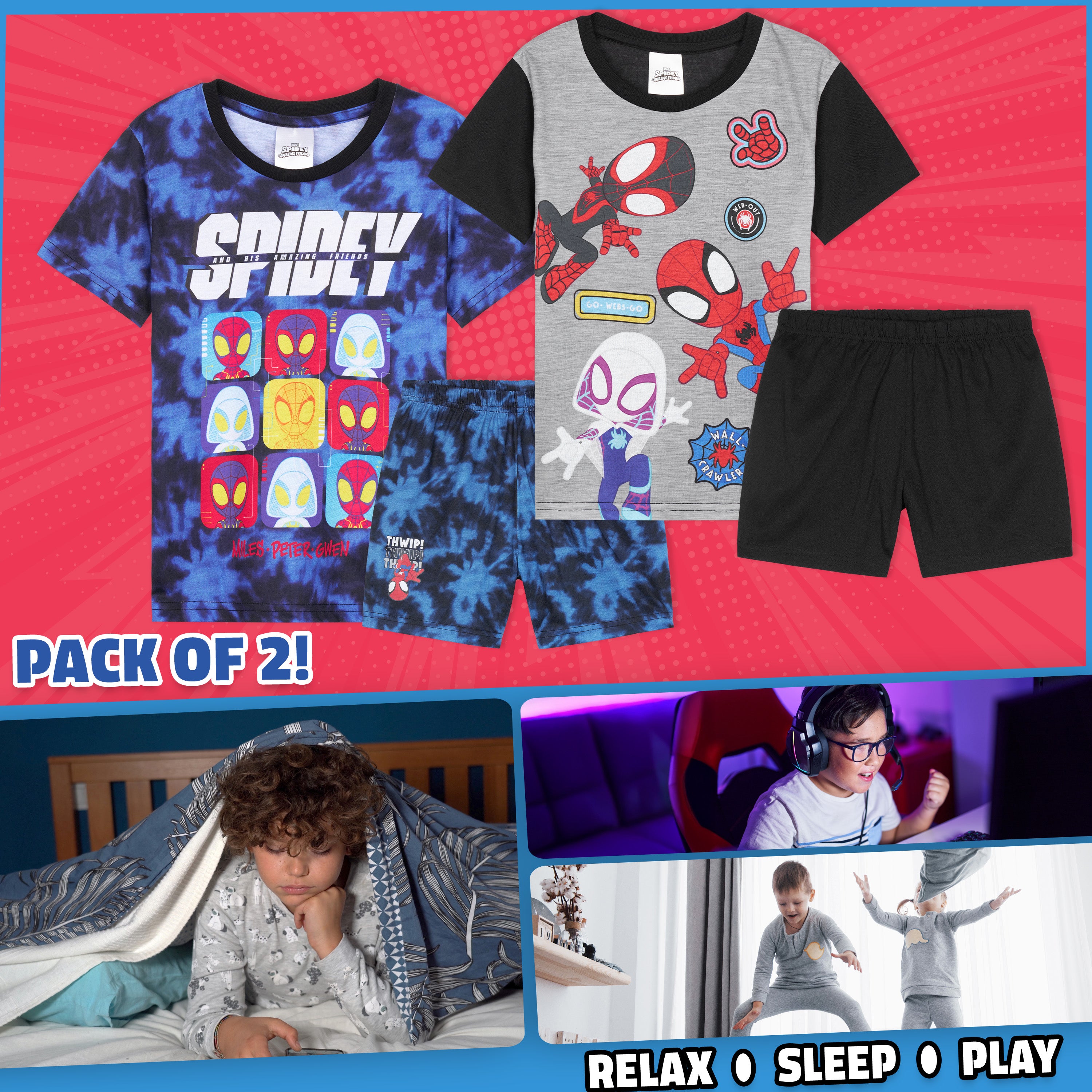 get-trend-spiderman-lot-2-pyjamas-gar-on-4-5-ans image 2