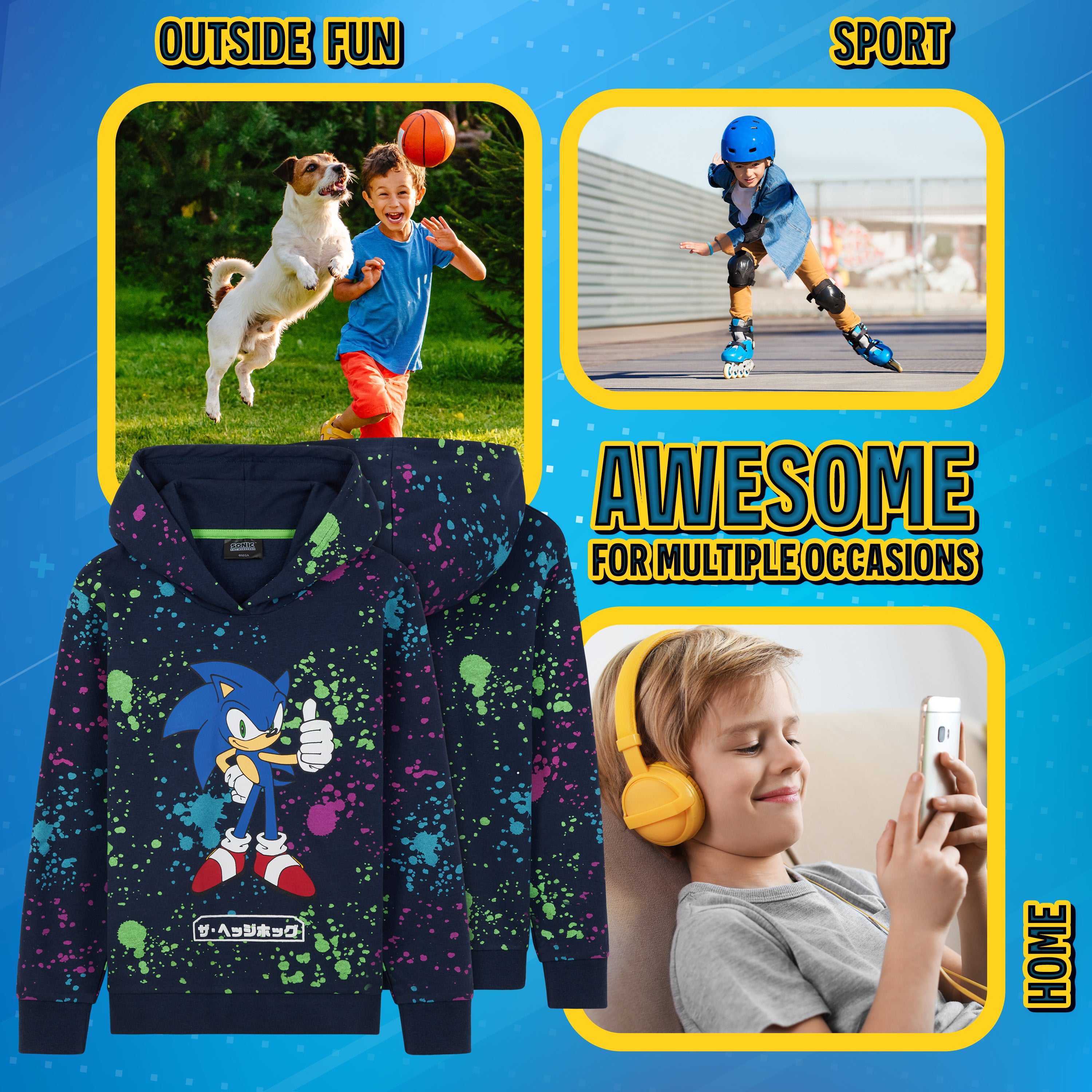 get-trend-boys-sweat-capuche-sonic-gar-on-4-12-ans image 5