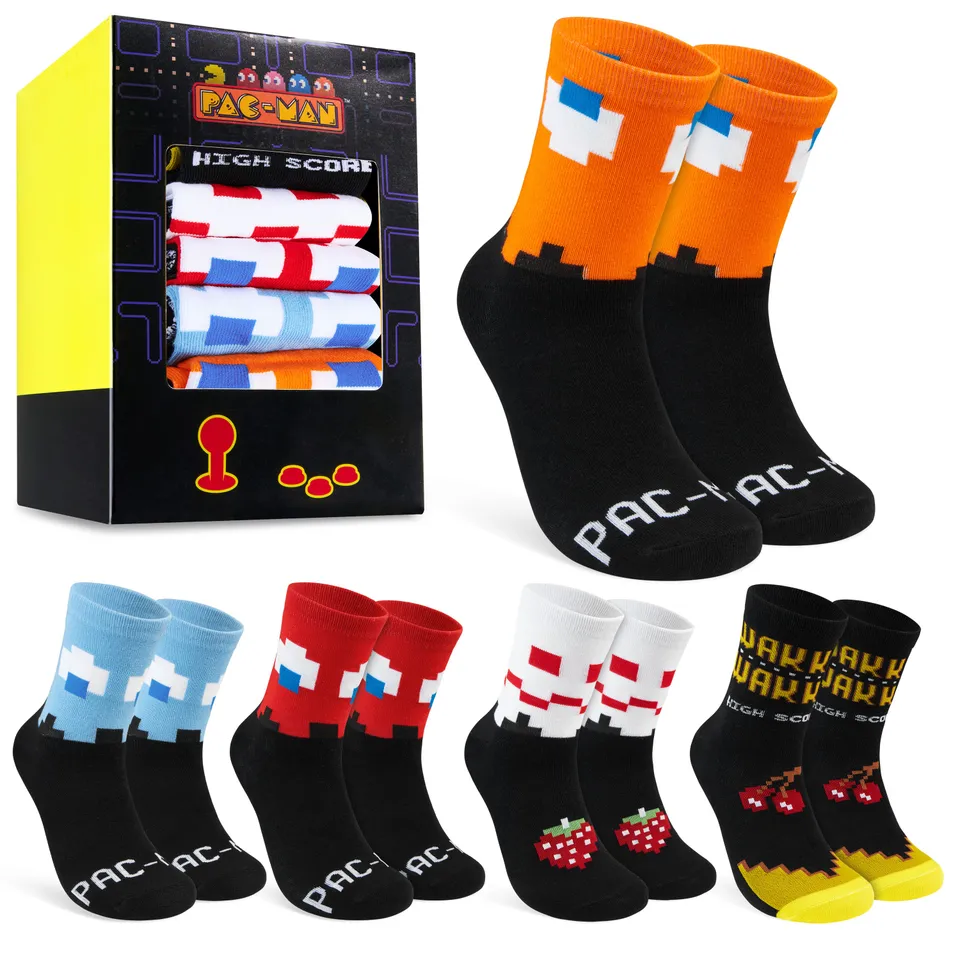pac-man-chaussettes-homme-mi-mollet-lot-5-r-tro image 1