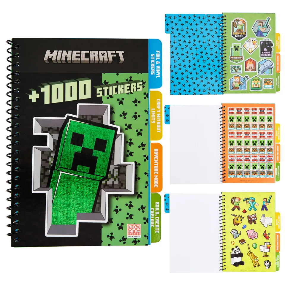 minecraft-livre-stickers-enfant-1000-autocollants-28-planches image 1