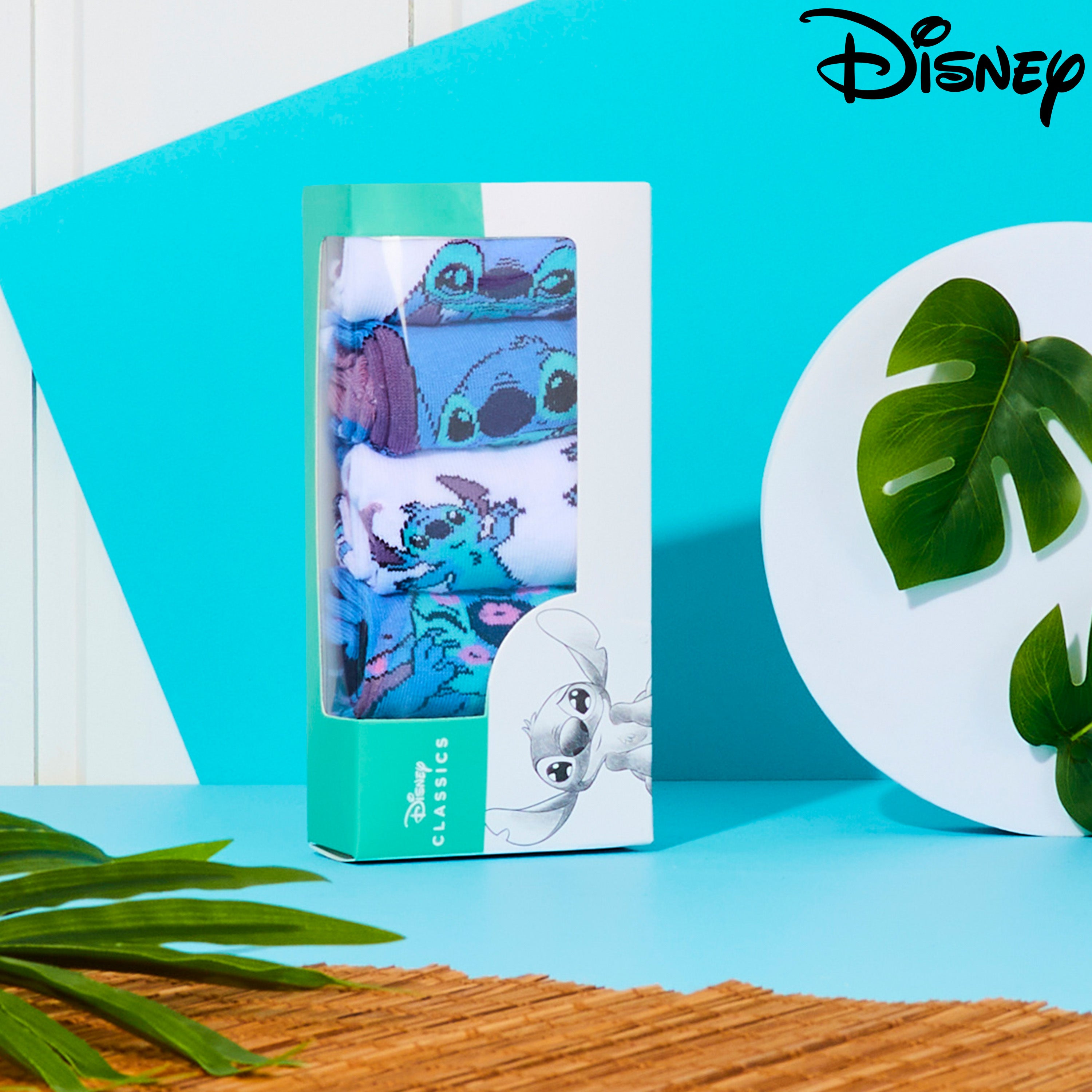 disney-socquettes-cheville-femme-coton-lot-de-5-stitch image 2