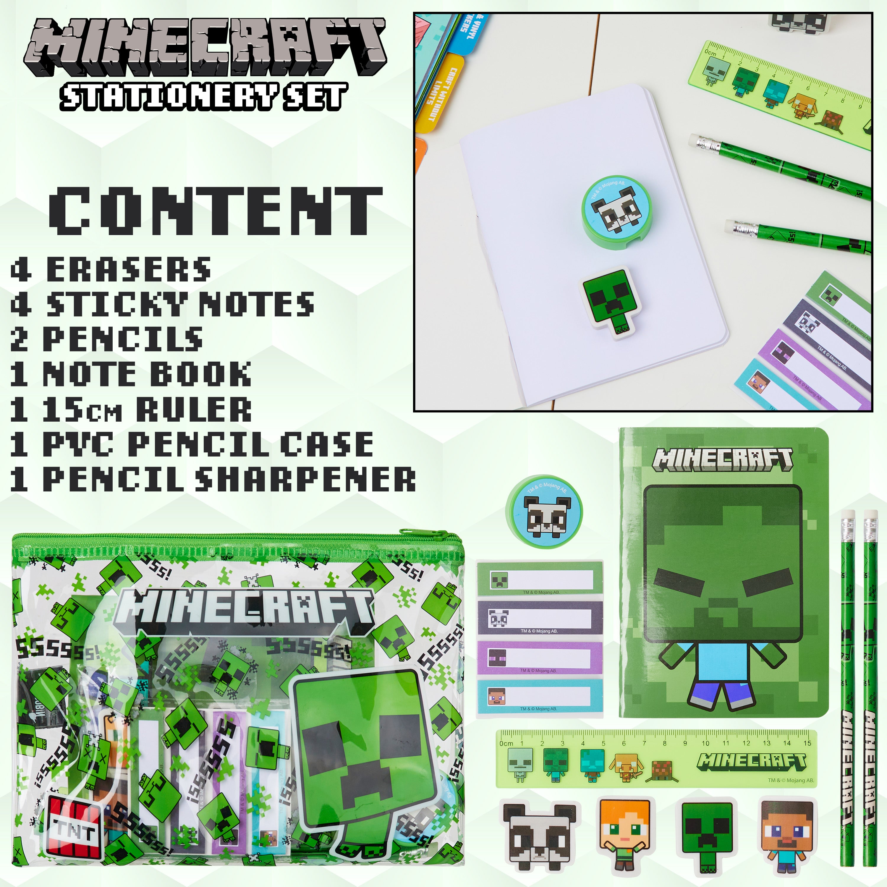 minecraft-trousse-garnie-enfant-verte-set-papeterie-cole image 6